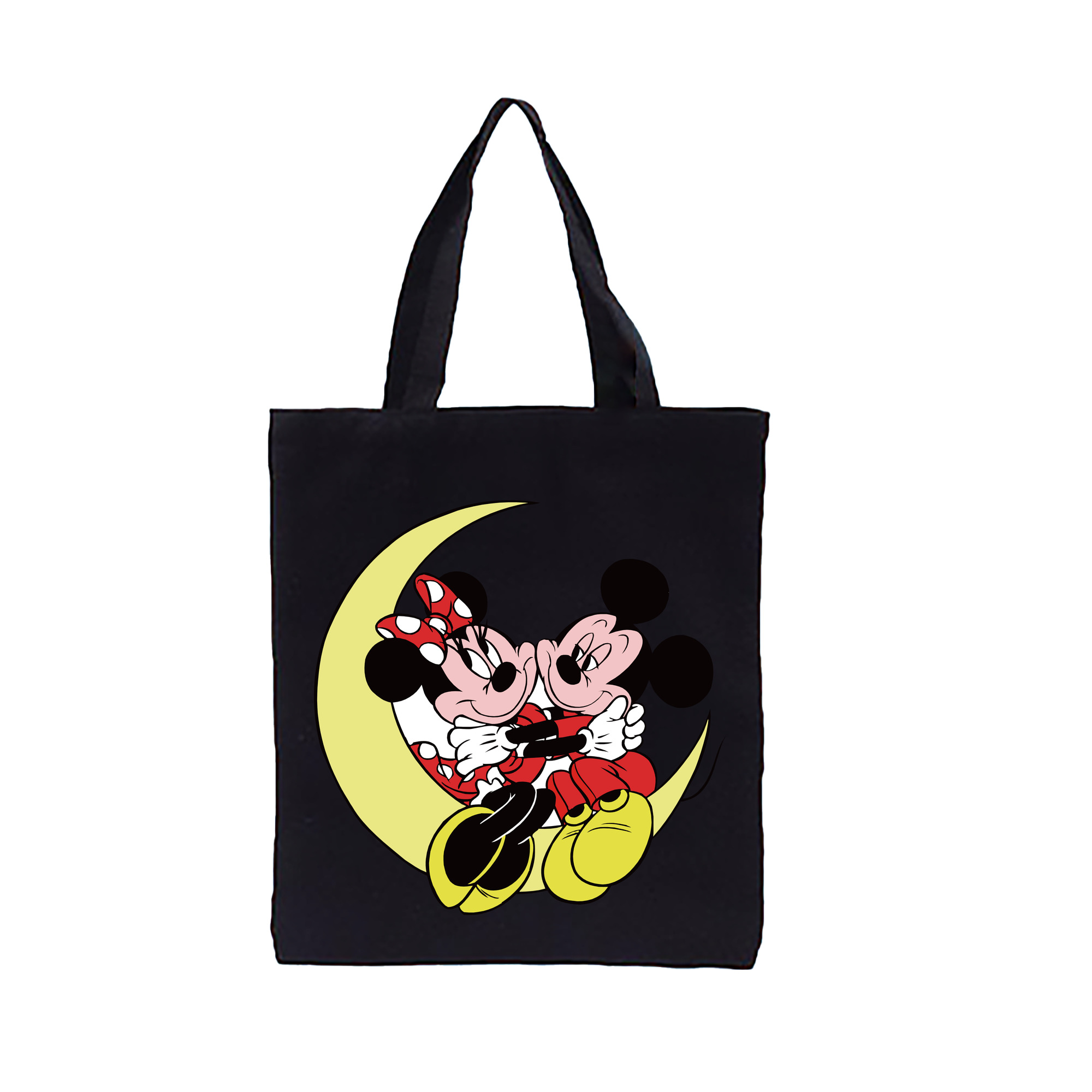 （画像用） ミッキーマウス Mickey Mouse 縦型キャンバス生地手提げバッグ　トートバッグ