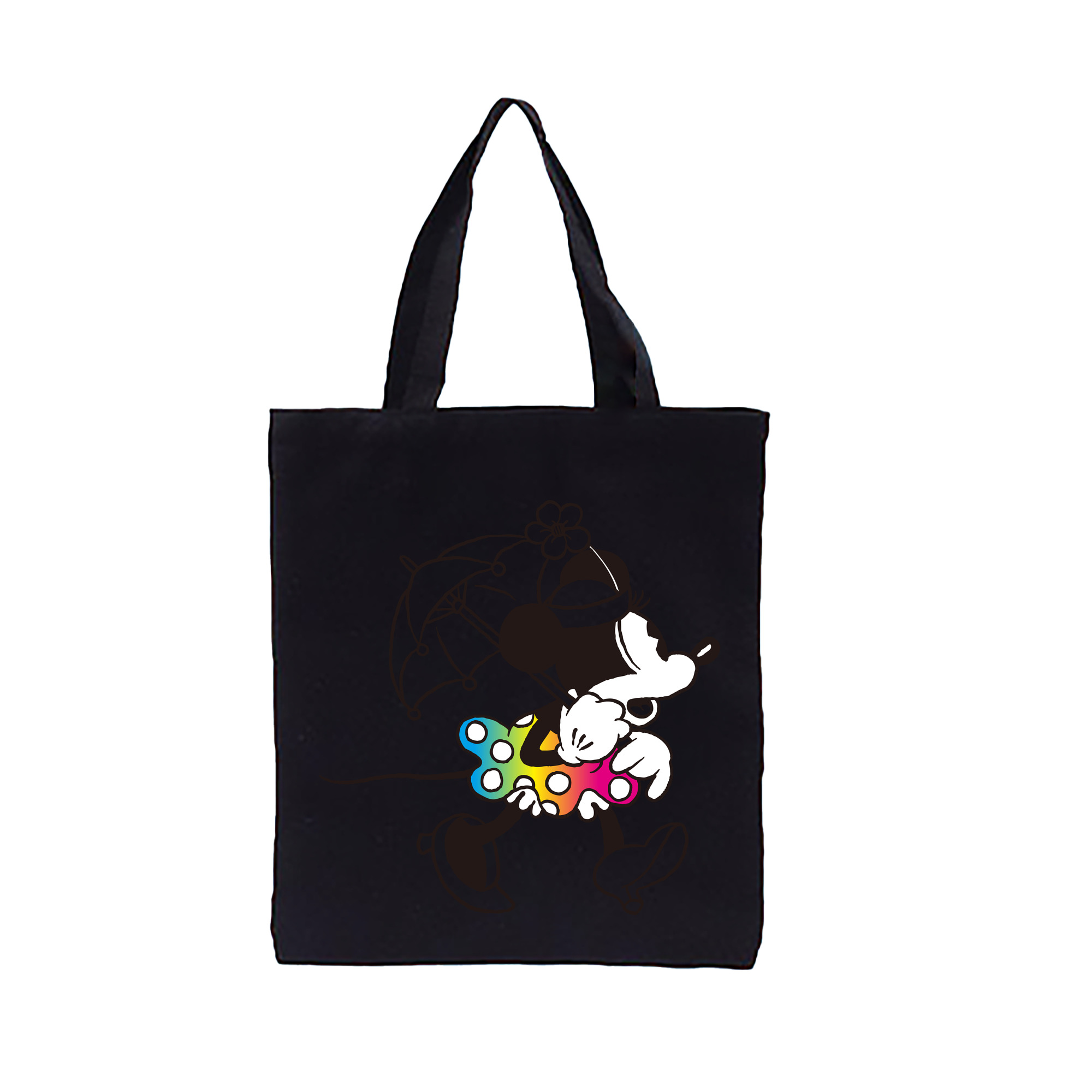 ミッキーマウス Mickey Mouse 縦型キャンバス生地手提げバッグ　トートバッグ