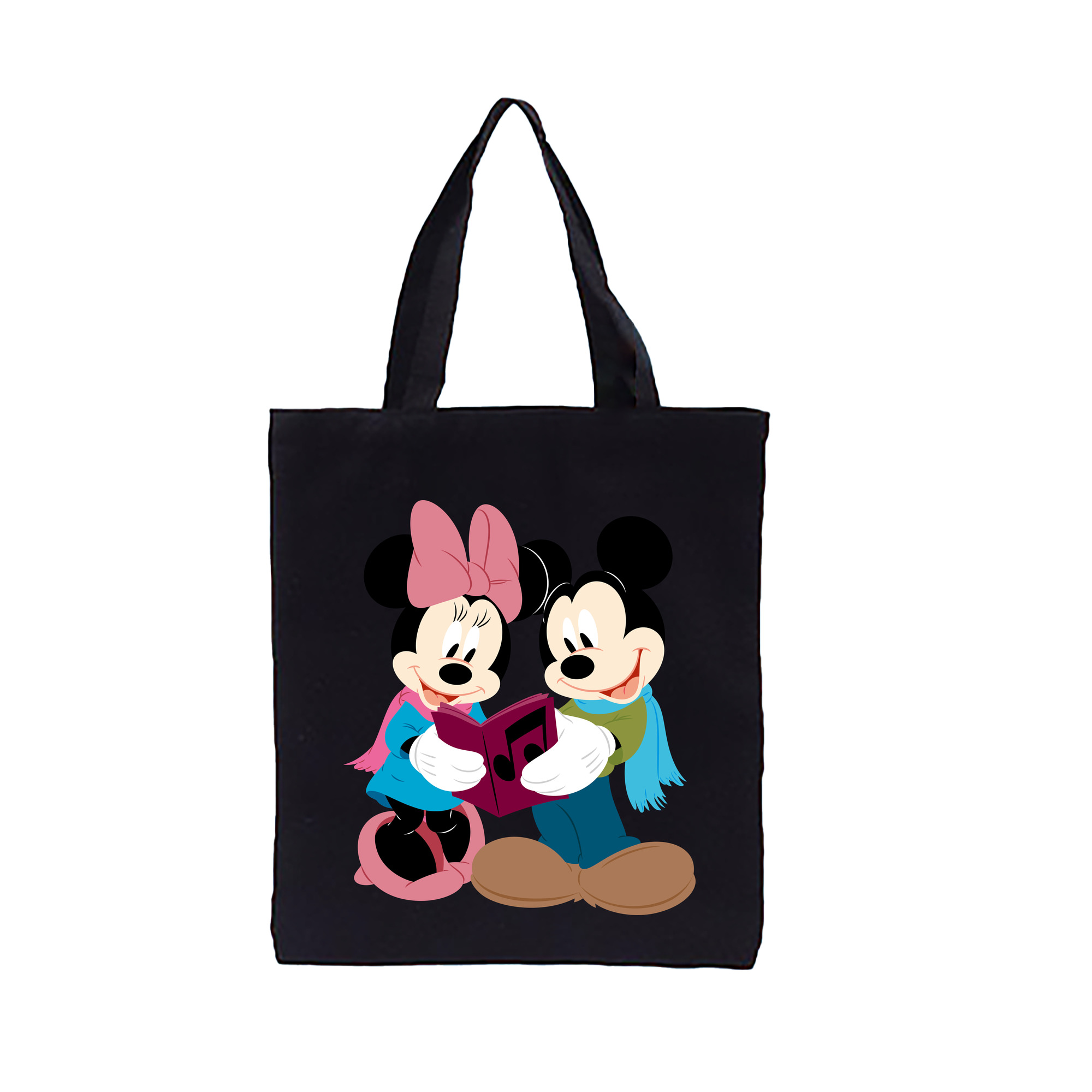 ミッキーマウス Mickey Mouse 縦型キャンバス生地手提げバッグ　トートバッグ