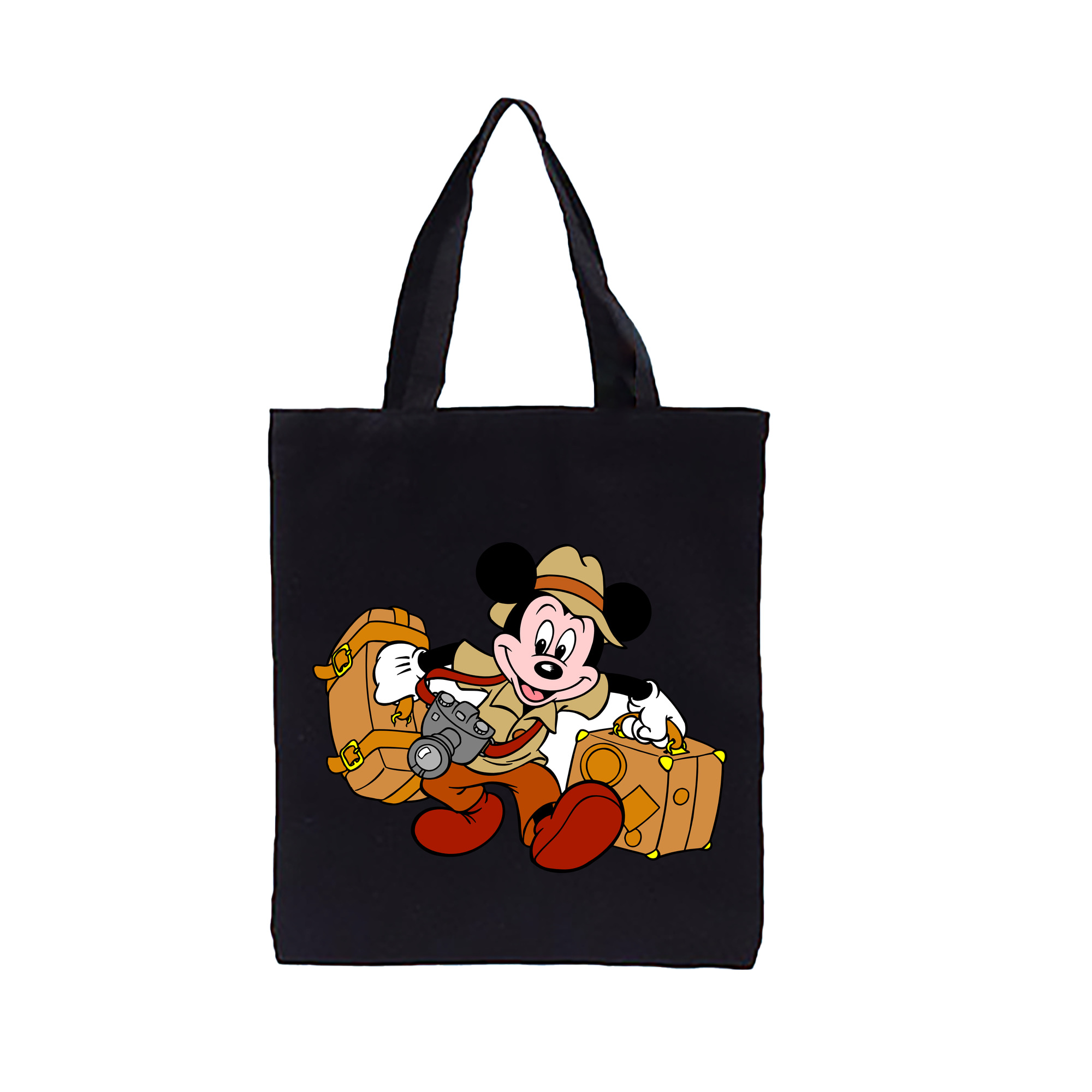ミッキーマウス Mickey Mouse 縦型キャンバス生地手提げバッグ　トートバッグ