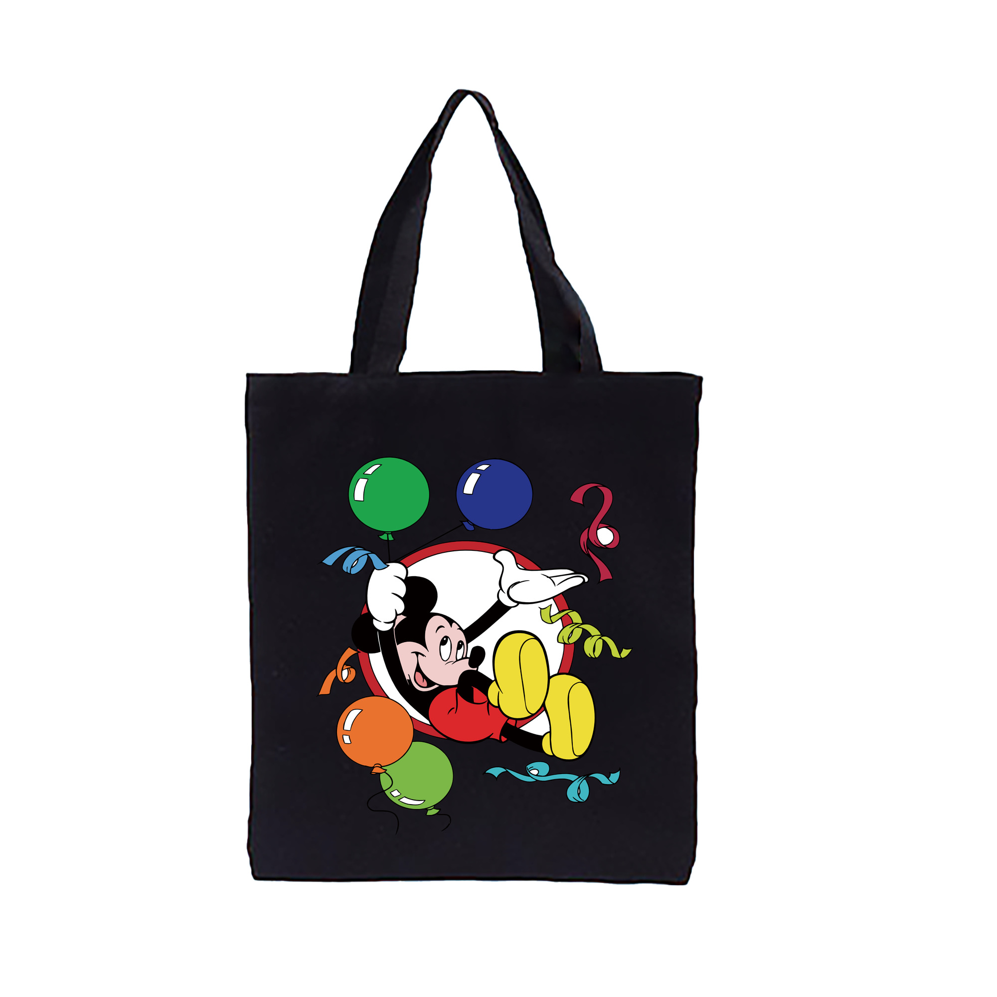 ミッキーマウス Mickey Mouse 縦型キャンバス生地手提げバッグ　トートバッグ