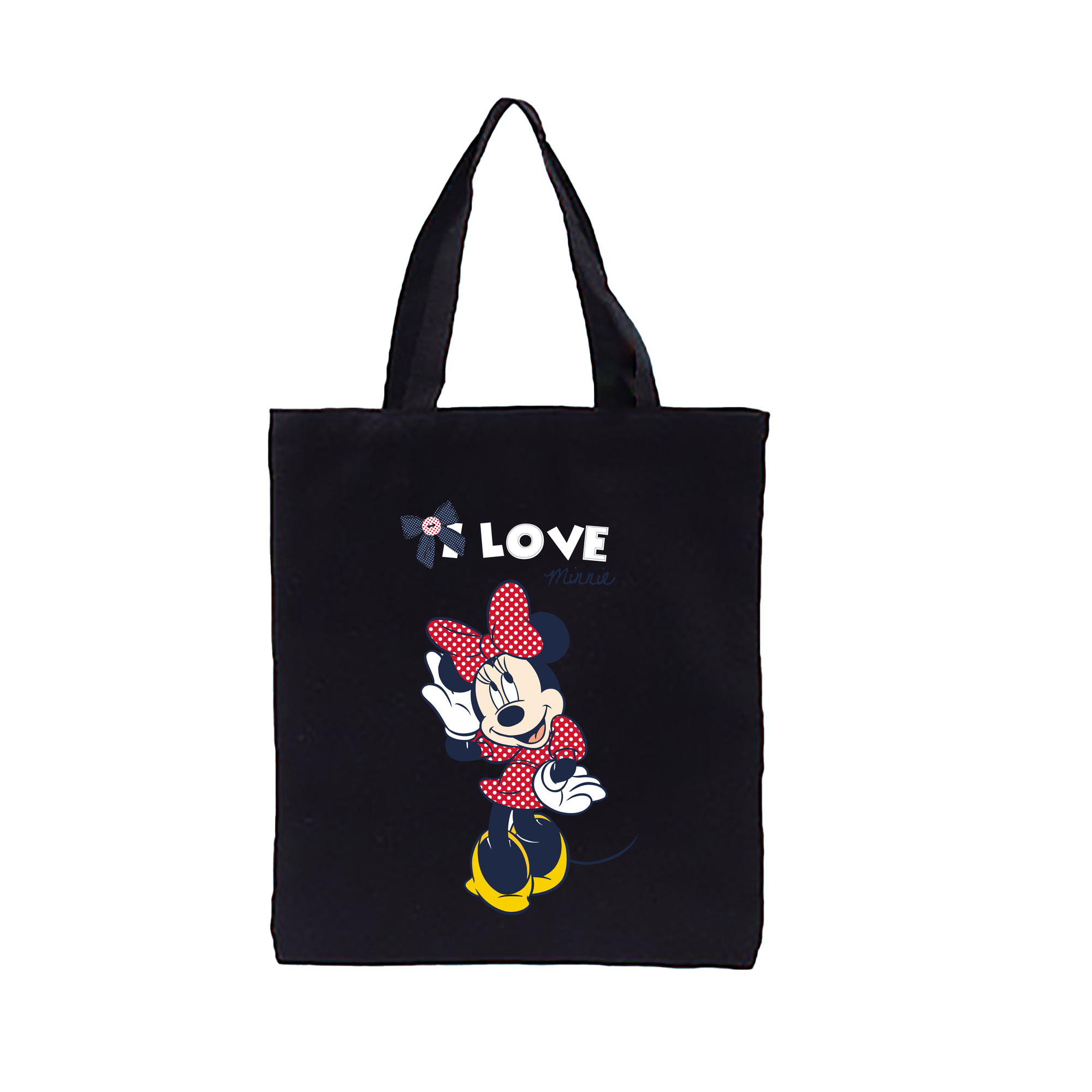 ミッキーマウス Mickey Mouse 縦型キャンバス生地手提げバッグ　トートバッグ