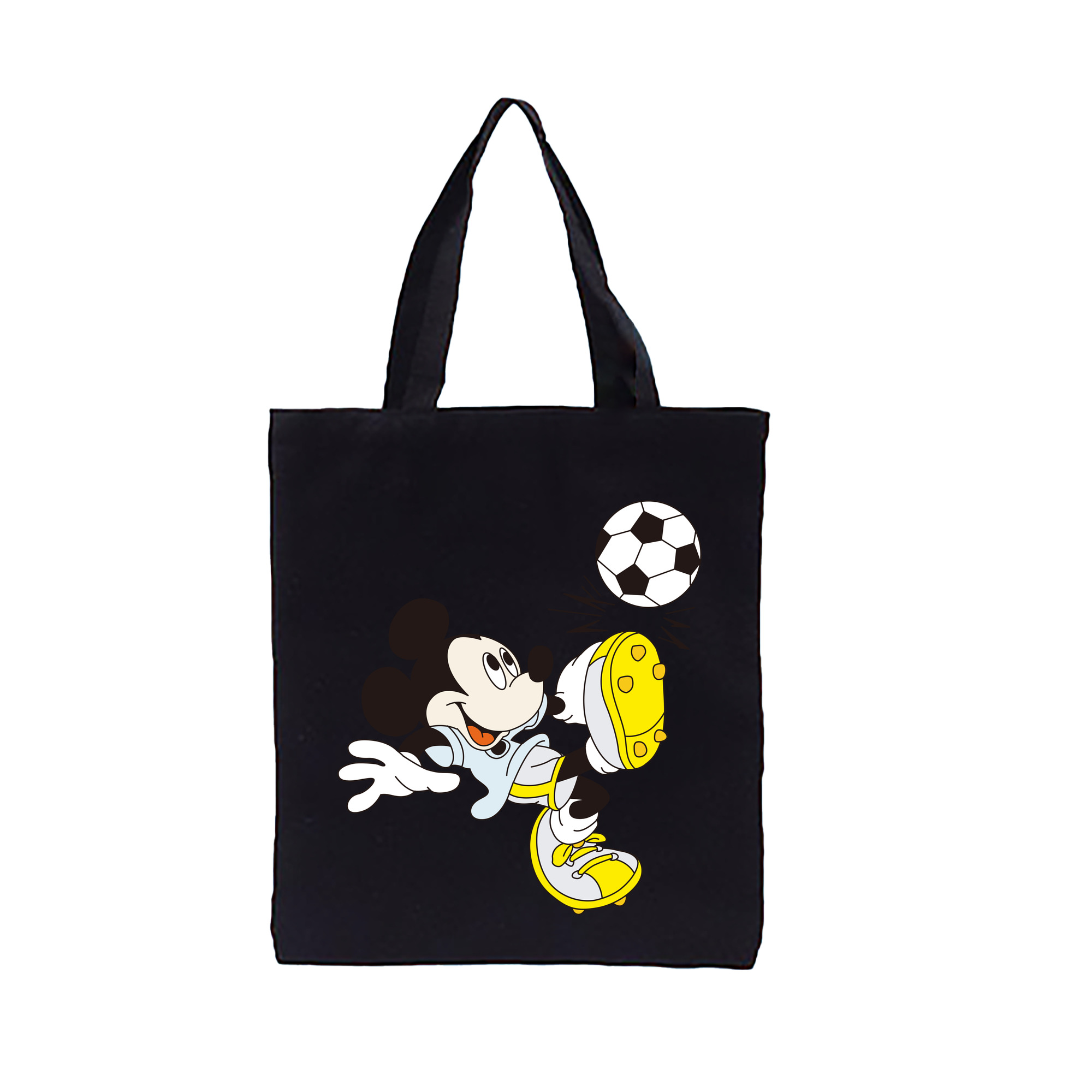 ミッキーマウス Mickey Mouse 縦型キャンバス生地手提げバッグ　トートバッグ
