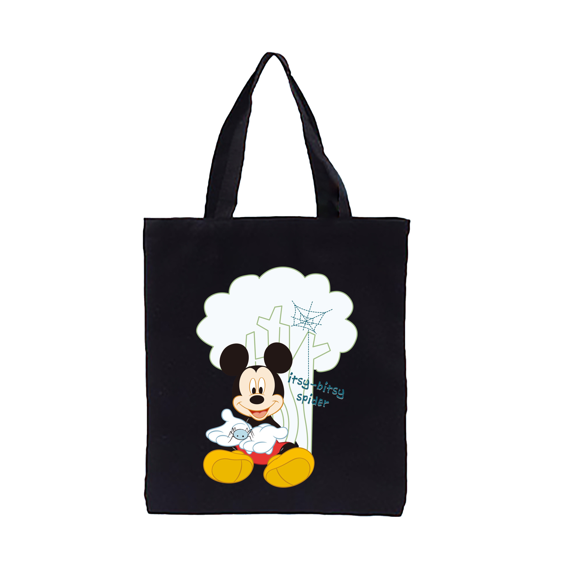 （画像用） ミッキーマウス Mickey Mouse 縦型キャンバス生地手提げバッグ　トートバッグ