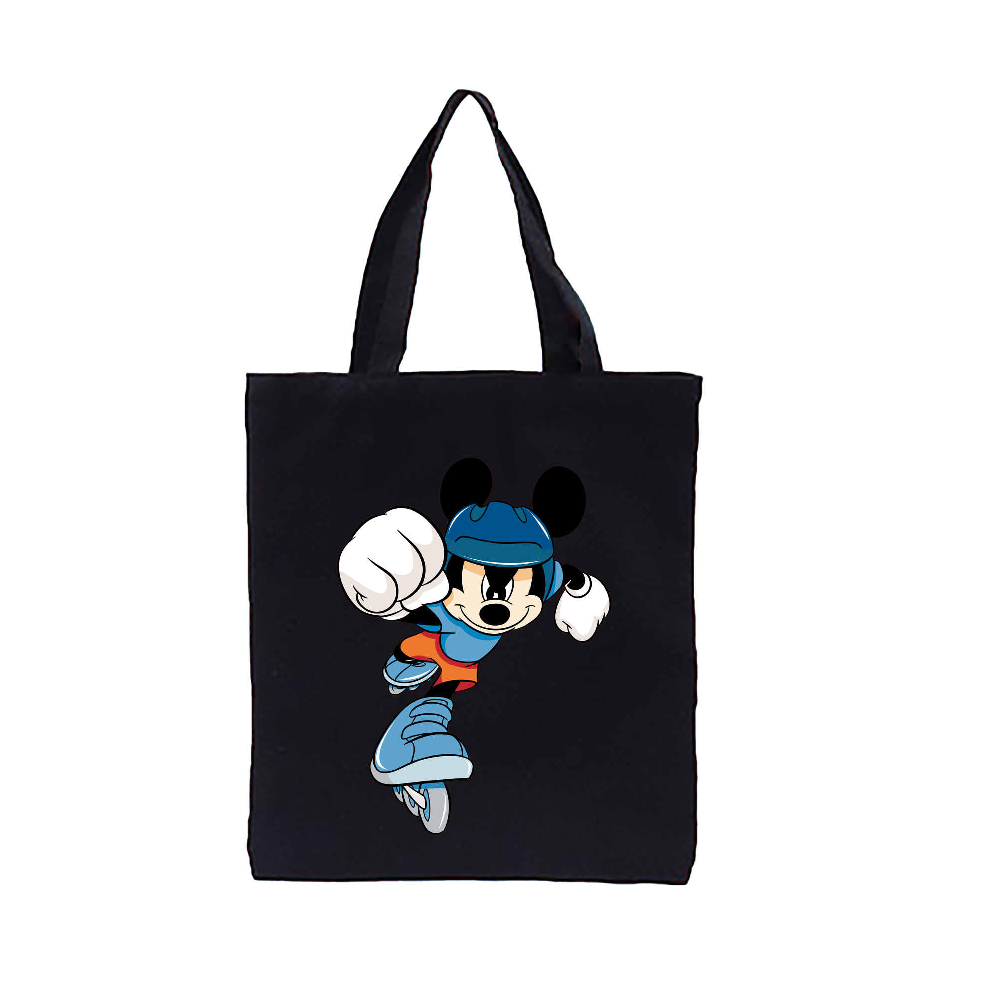 （画像用） ミッキーマウス Mickey Mouse 縦型キャンバス生地手提げバッグ　トートバッグ