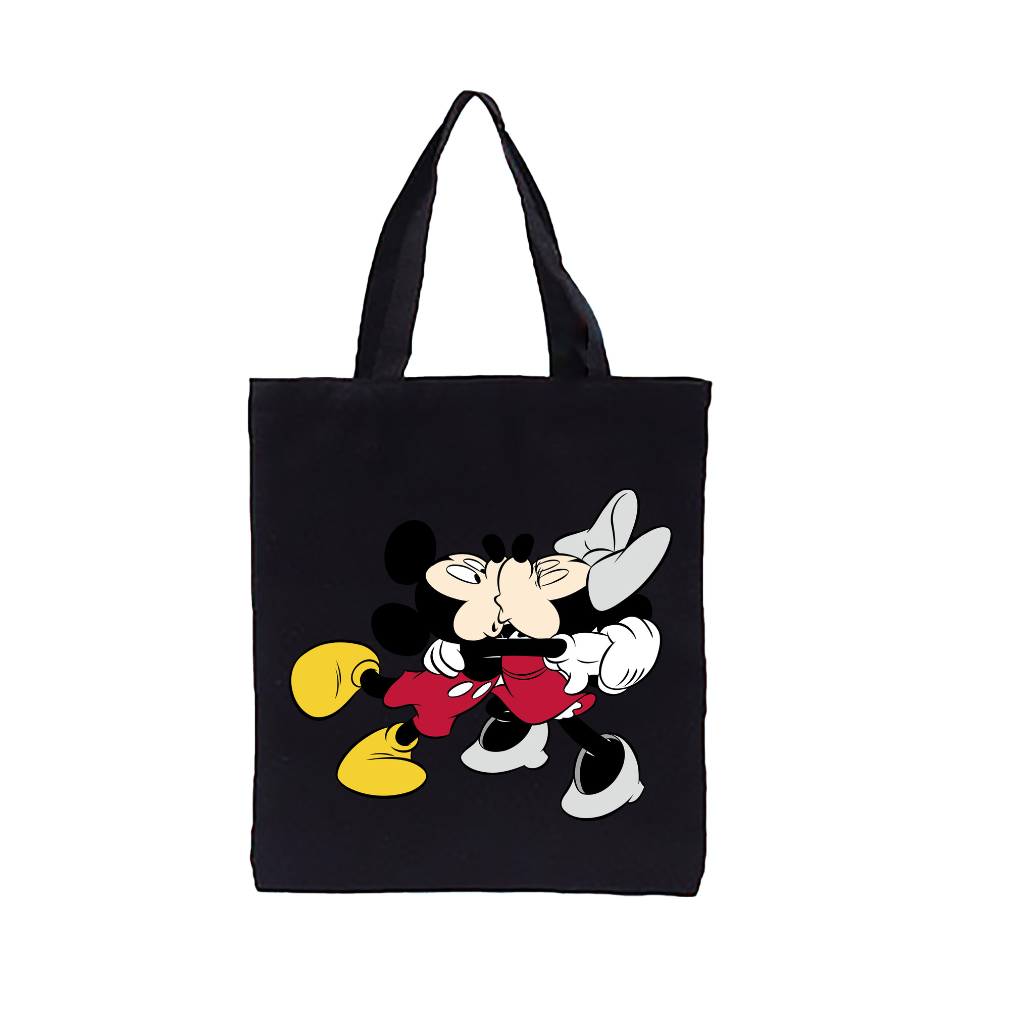 （画像用） ミッキーマウス Mickey Mouse 縦型キャンバス生地手提げバッグ　トートバッグ