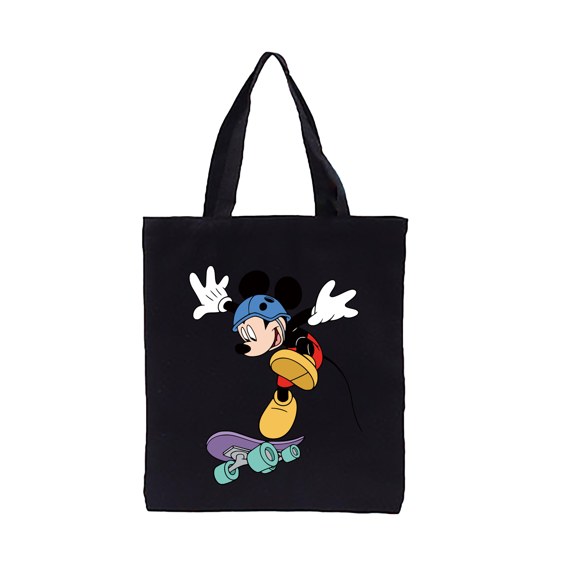 （画像用） ミッキーマウス Mickey Mouse 縦型キャンバス生地手提げバッグ　トートバッグ