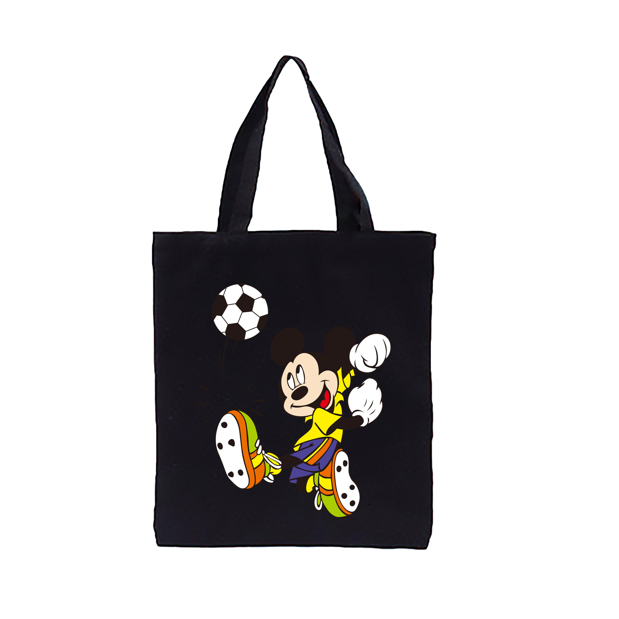 ミッキーマウス Mickey Mouse 縦型キャンバス生地手提げバッグ　トートバッグ