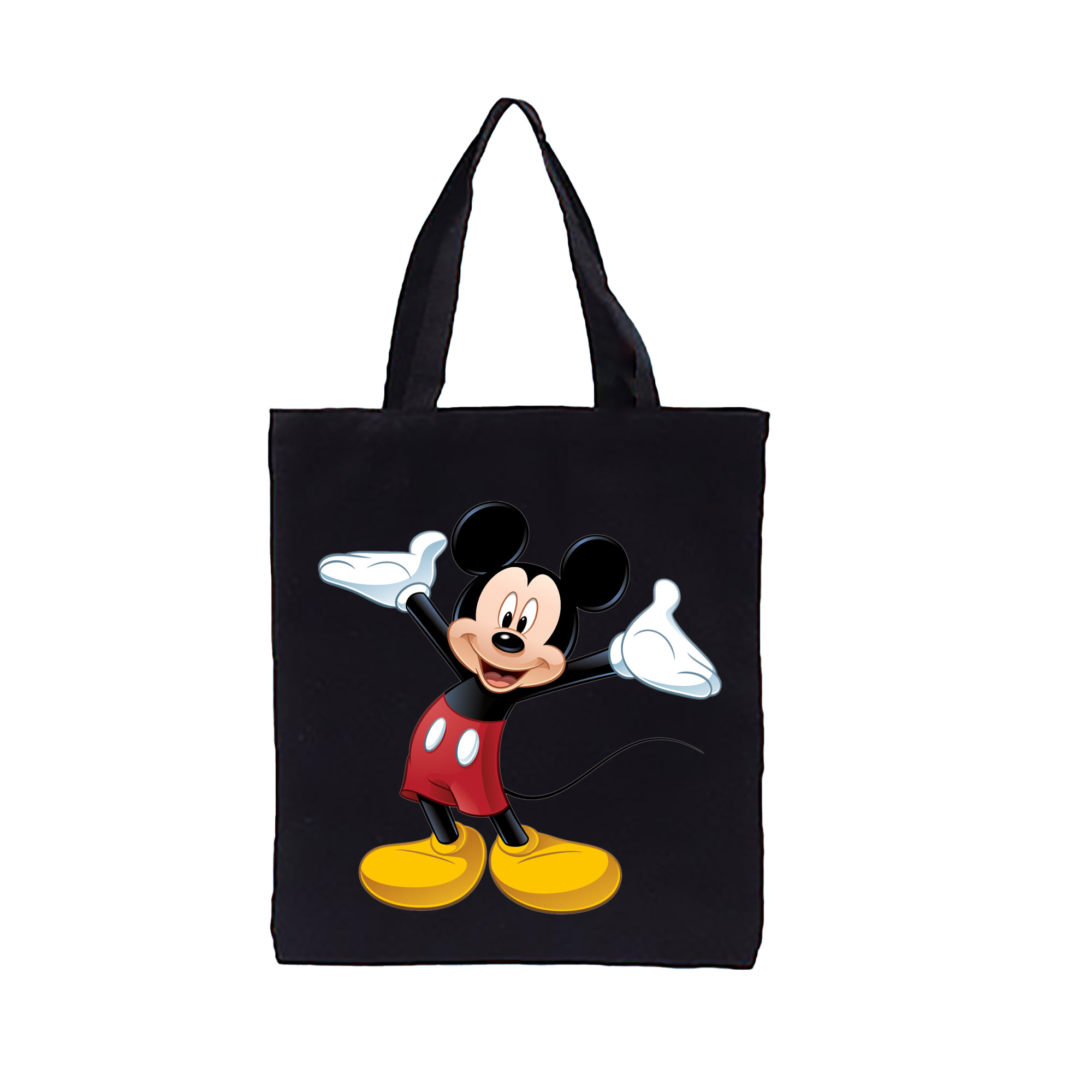 （画像用） ミッキーマウス Mickey Mouse 縦型キャンバス生地手提げバッグ　トートバッグ