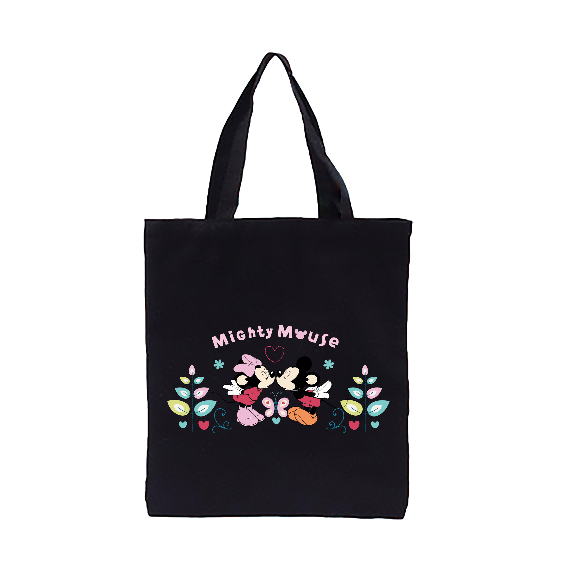 （画像用） ミッキーマウス Mickey Mouse 縦型キャンバス生地手提げバッグ　トートバッグ