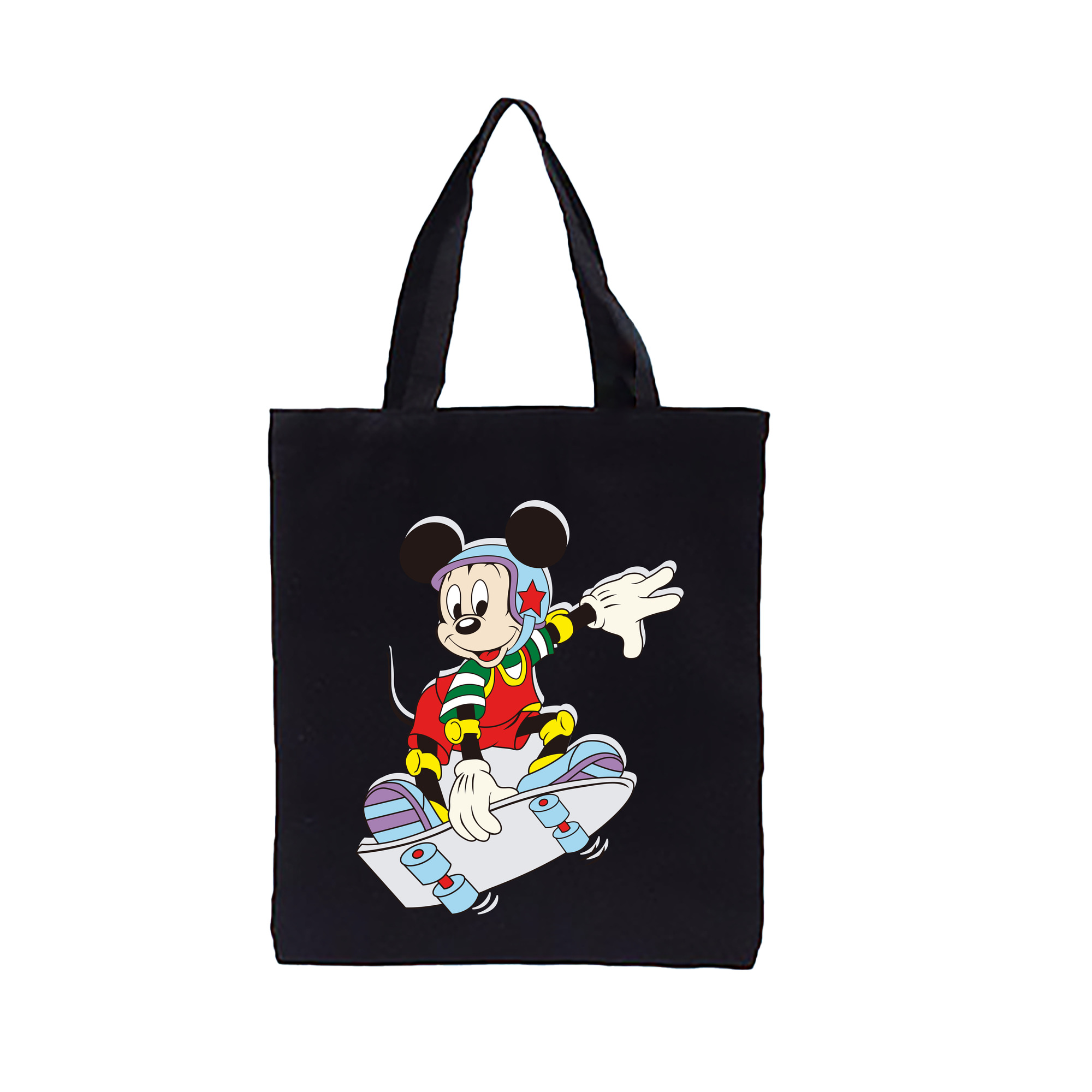 （画像用） ミッキーマウス Mickey Mouse 縦型キャンバス生地手提げバッグ　トートバッグ