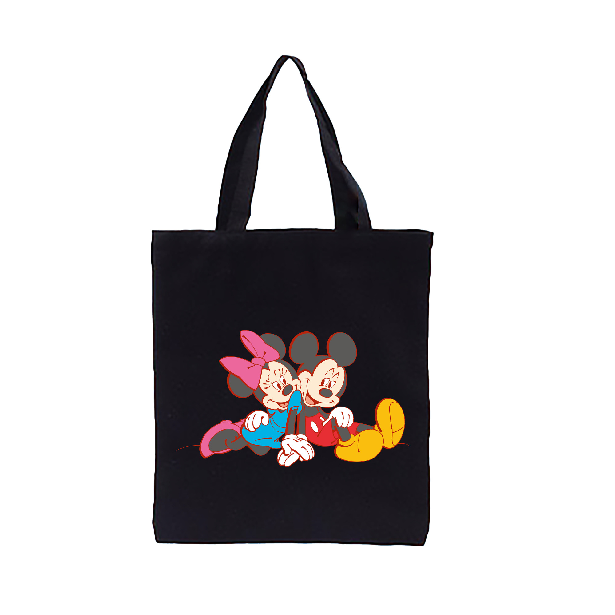 ミッキーマウス Mickey Mouse 縦型キャンバス生地手提げバッグ　トートバッグ