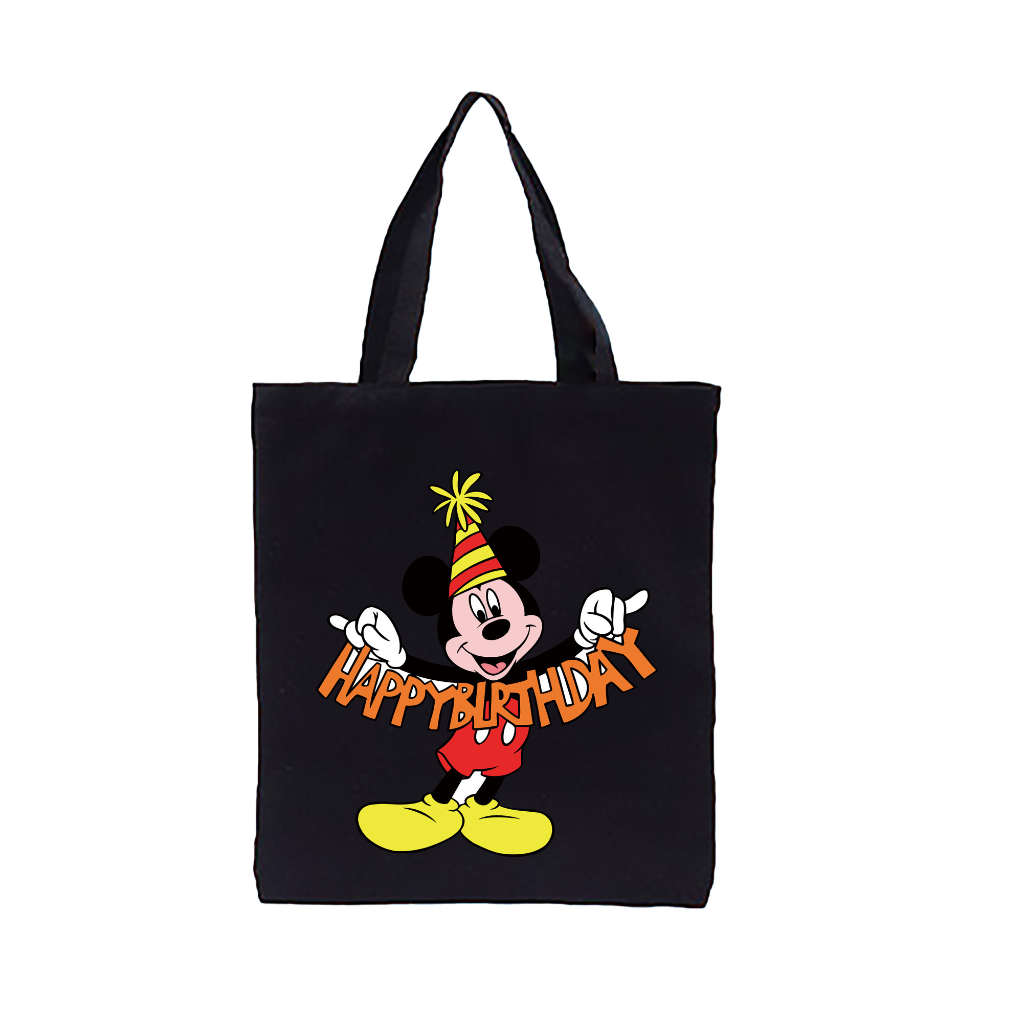 ミッキーマウス Mickey Mouse 縦型キャンバス生地手提げバッグ　トートバッグ