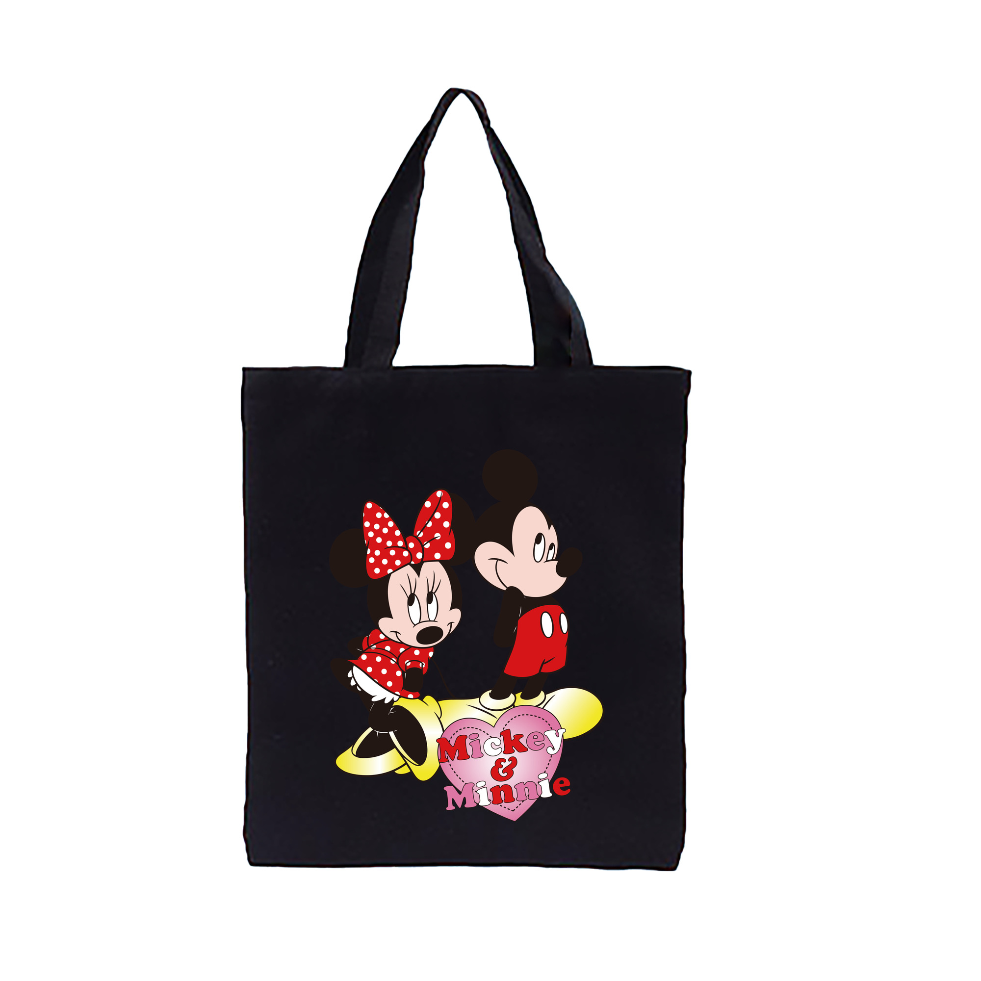 ミッキーマウス Mickey Mouse 縦型キャンバス生地手提げバッグ　トートバッグ