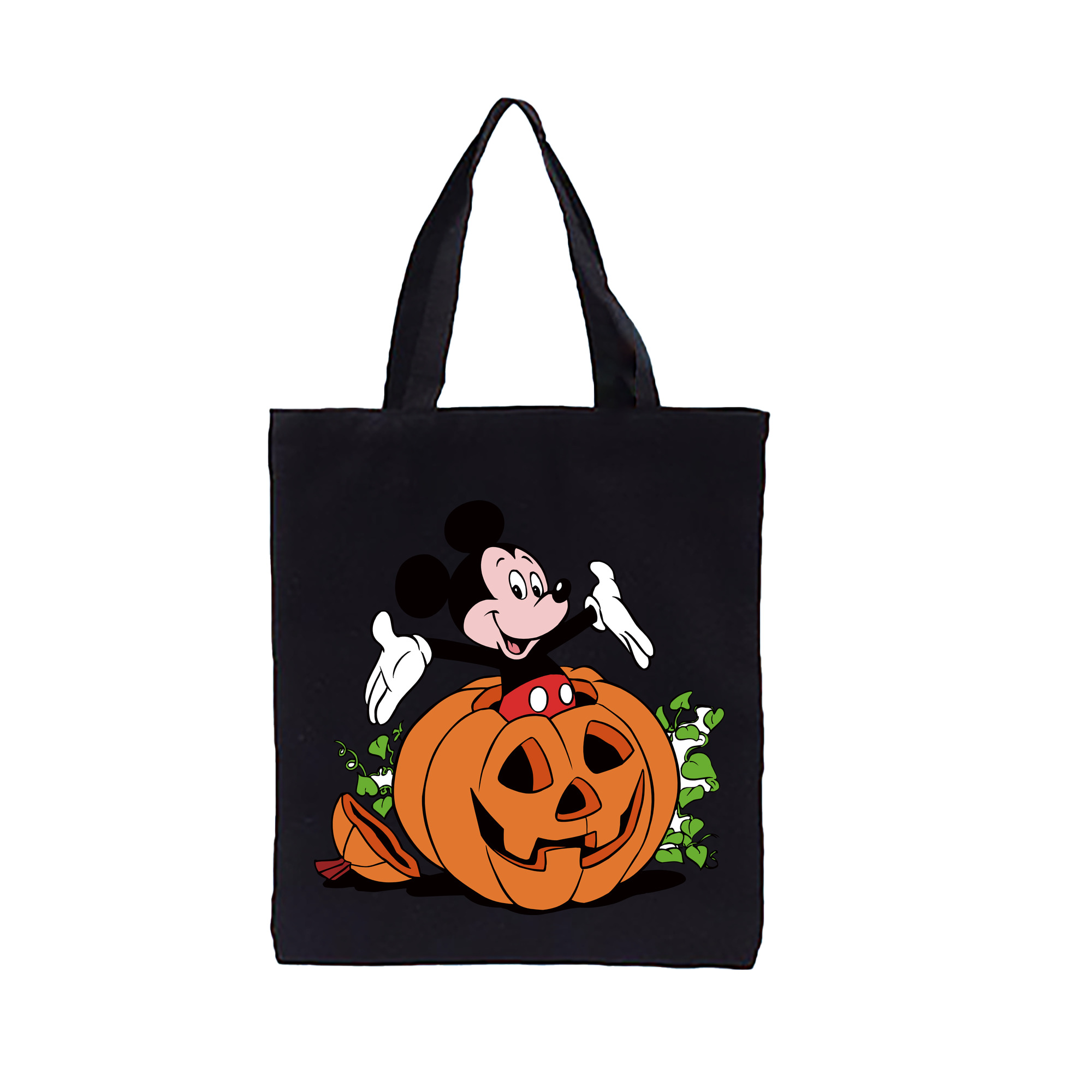 （画像用） ミッキーマウス Mickey Mouse 縦型キャンバス生地手提げバッグ　トートバッグ