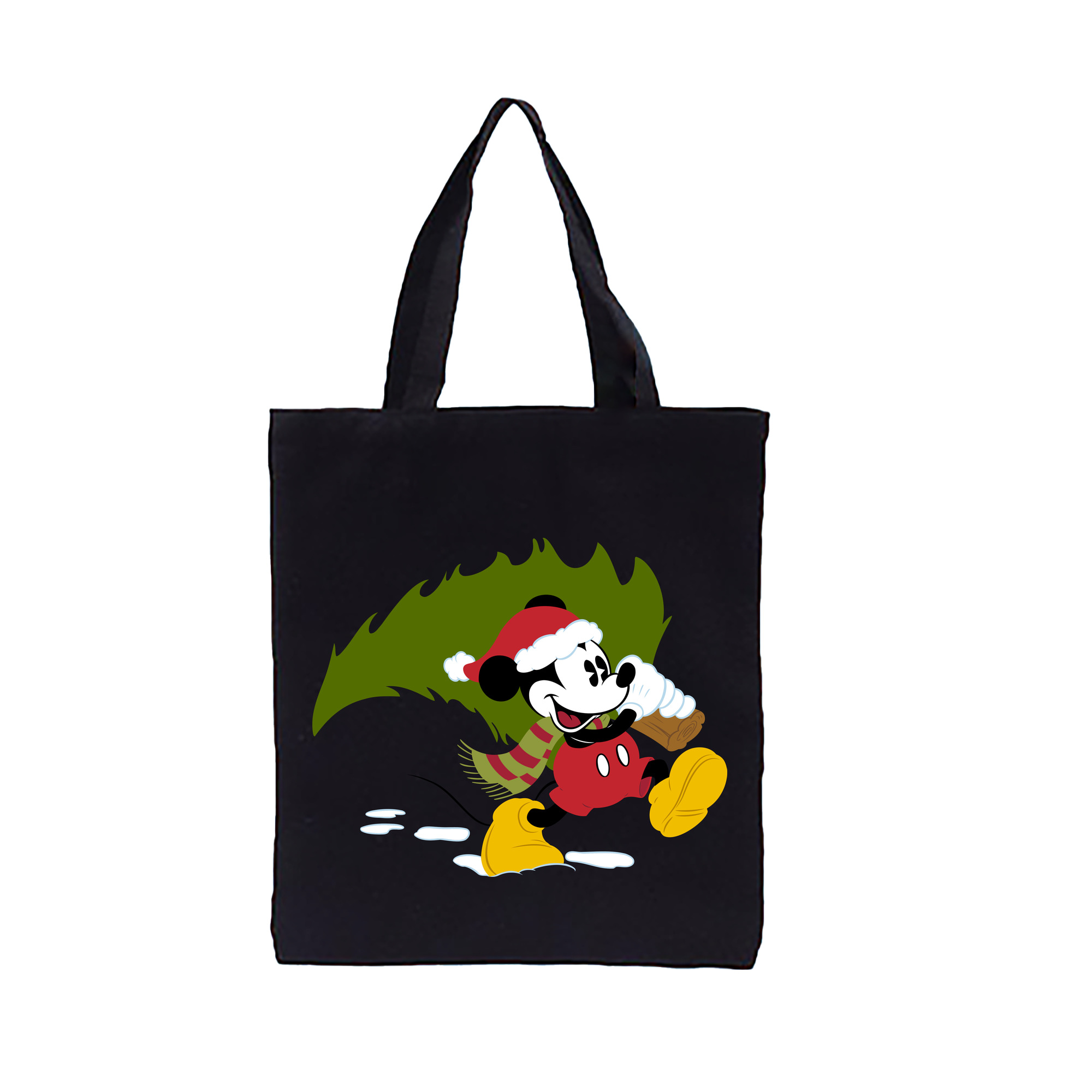（画像用） ミッキーマウス Mickey Mouse 縦型キャンバス生地手提げバッグ　トートバッグ