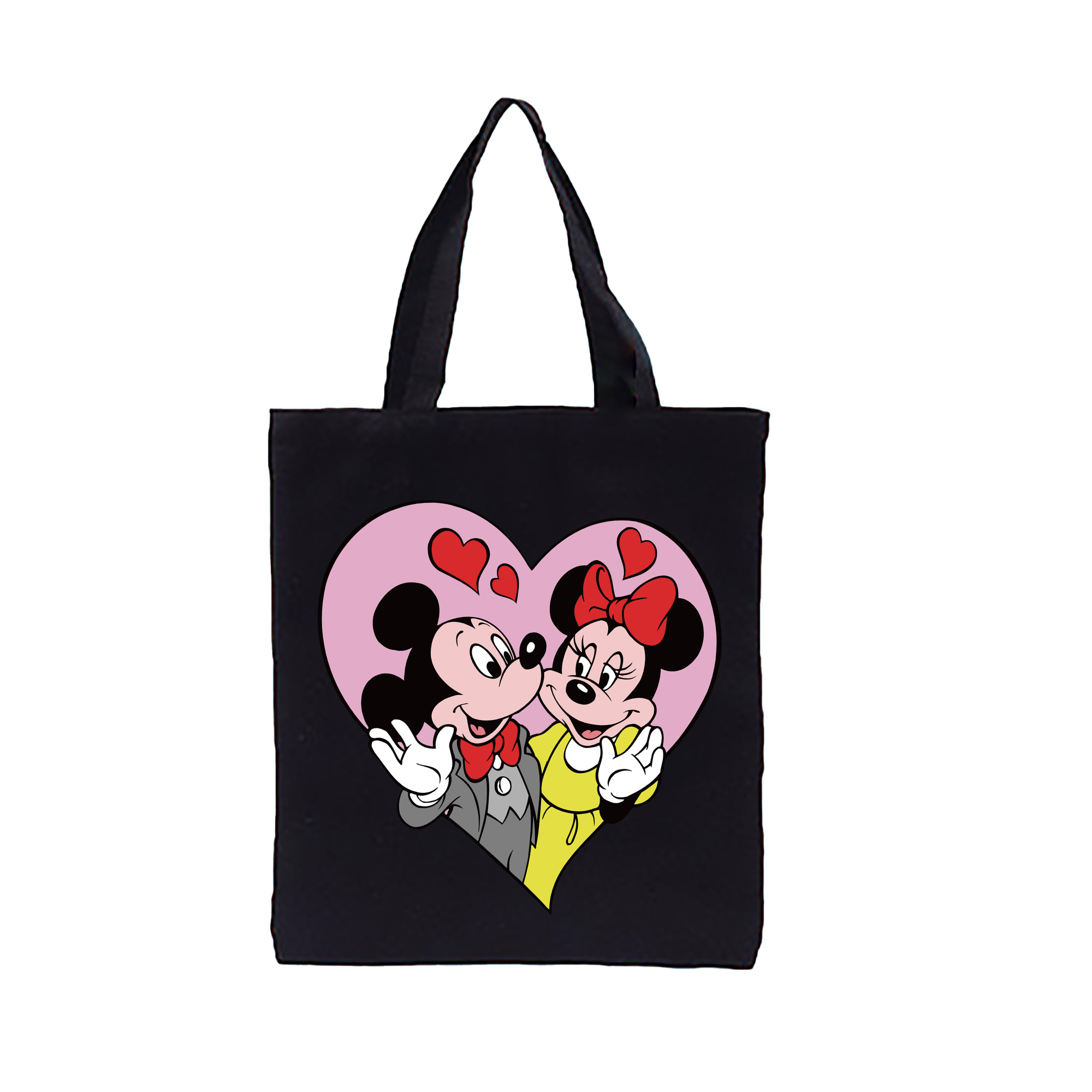 ミッキーマウス Mickey Mouse 縦型キャンバス生地手提げバッグ　トートバッグ