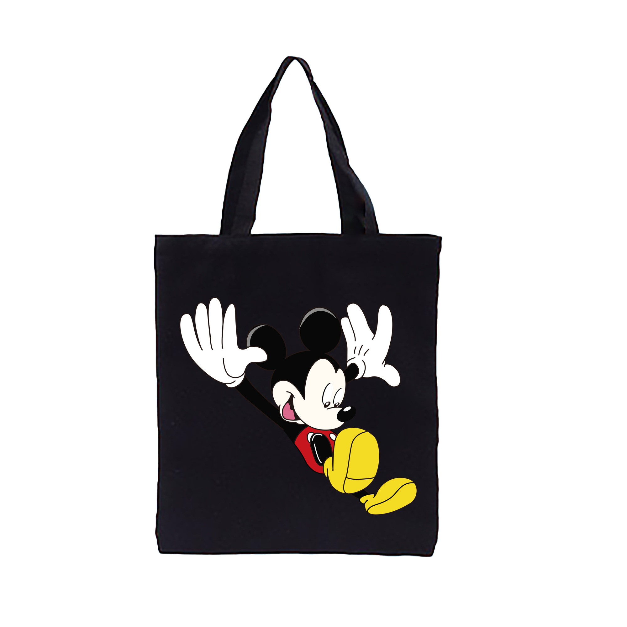 （画像用） ミッキーマウス Mickey Mouse 縦型キャンバス生地手提げバッグ　トートバッグ