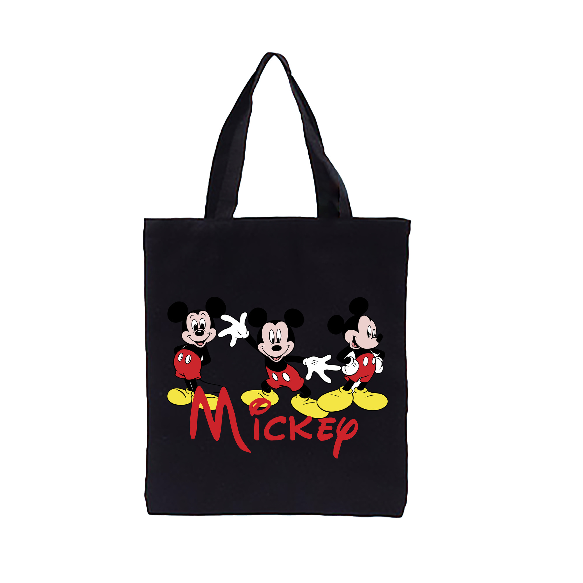 （画像用） ミッキーマウス Mickey Mouse 縦型キャンバス生地手提げバッグ　トートバッグ