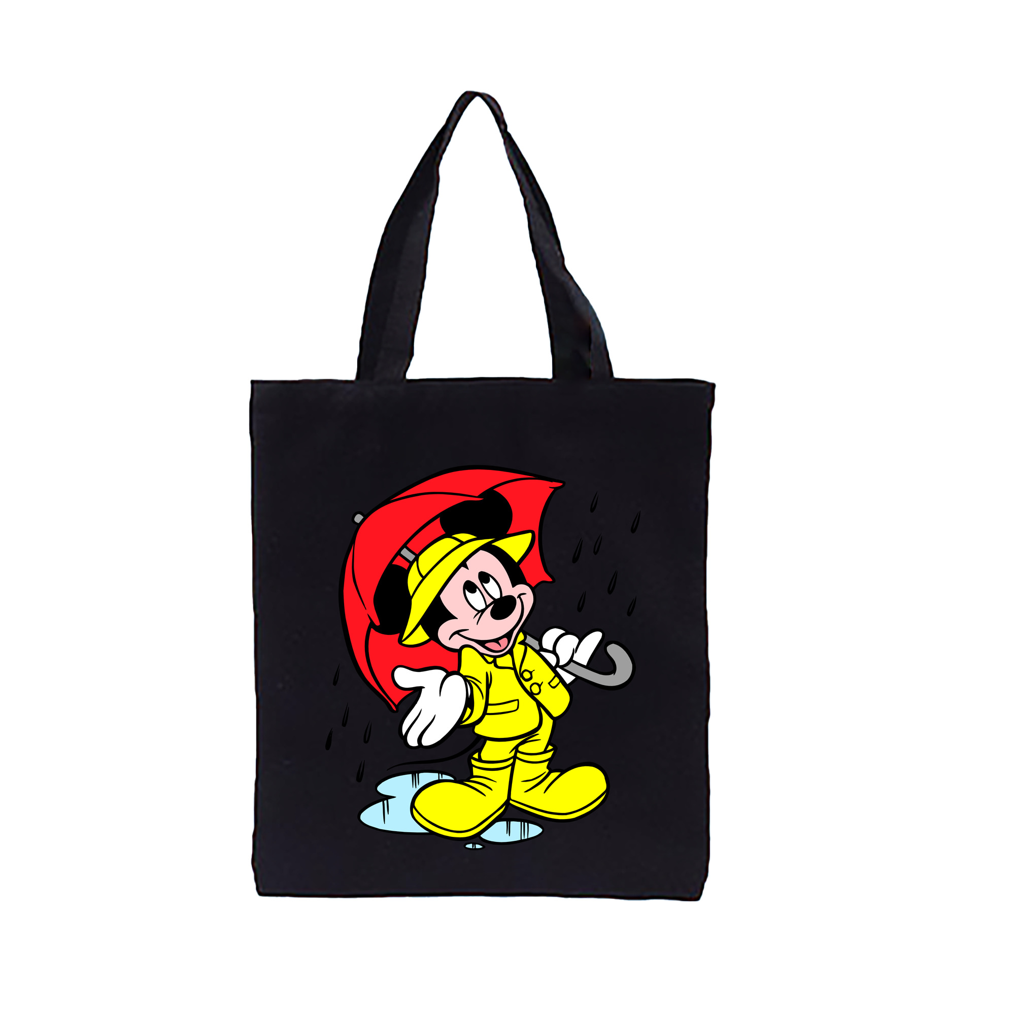 （画像用） ミッキーマウス Mickey Mouse 縦型キャンバス生地手提げバッグ　トートバッグ