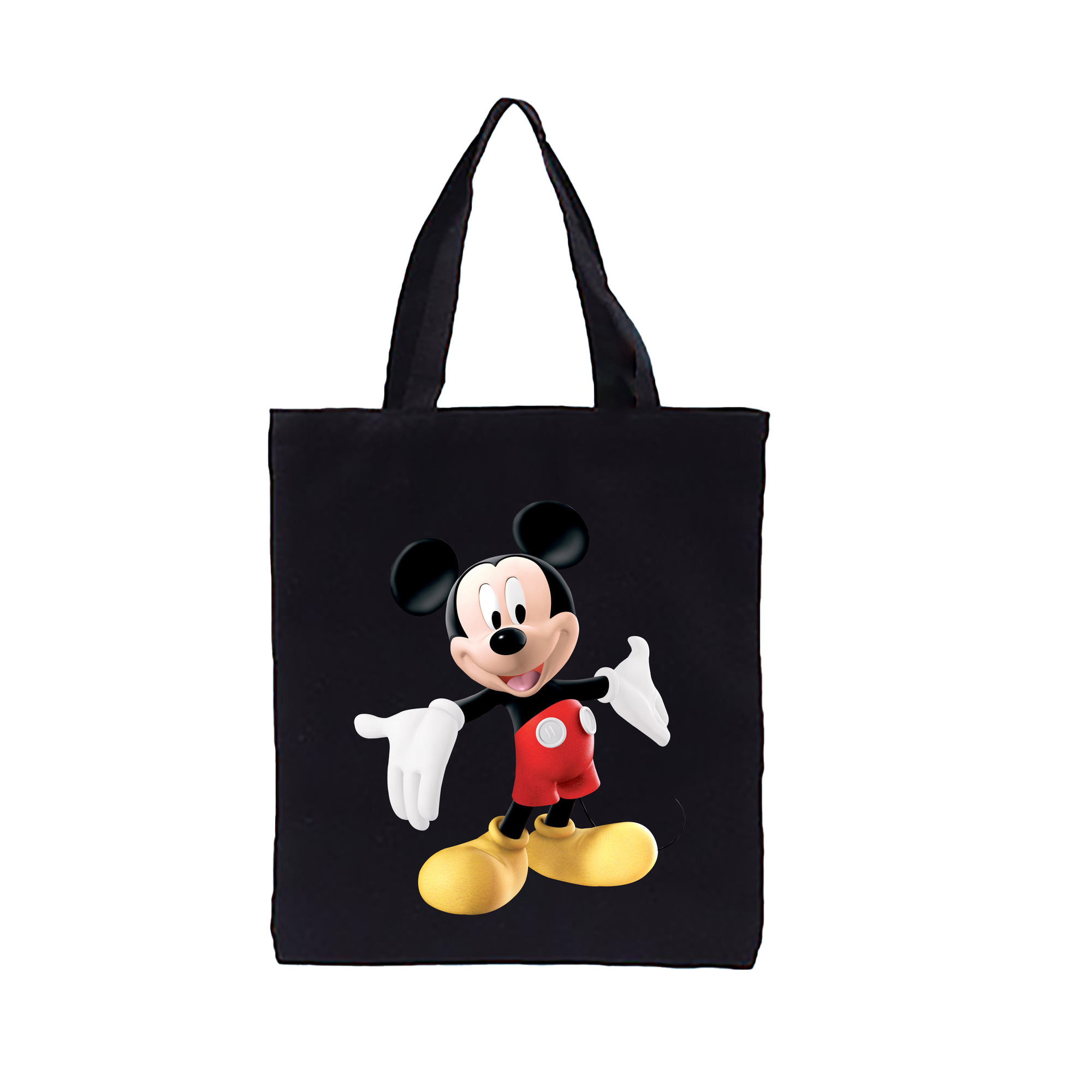 ミッキーマウス Mickey Mouse 縦型キャンバス生地手提げバッグ　トートバッグ