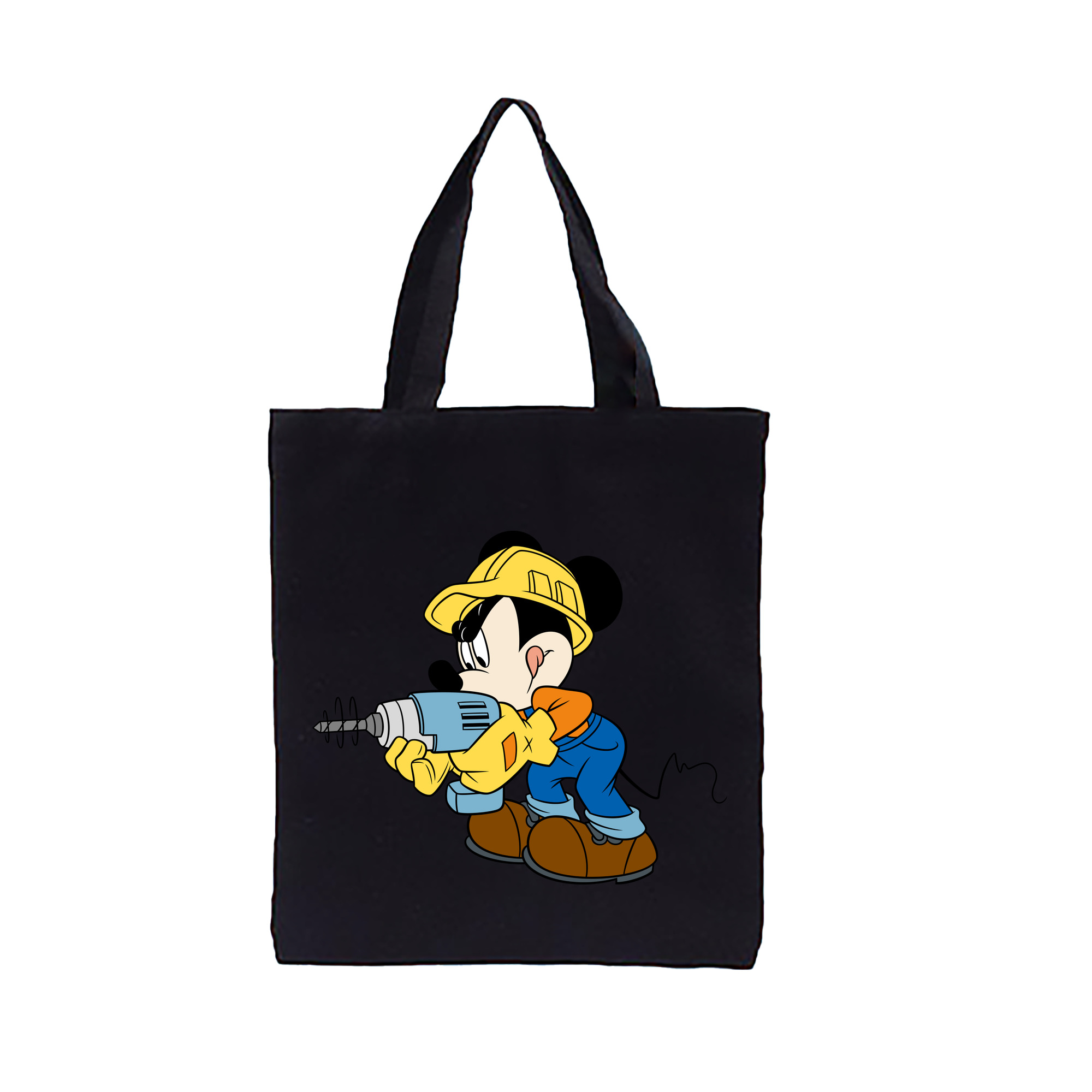 （画像用） ミッキーマウス Mickey Mouse 縦型キャンバス生地手提げバッグ　トートバッグ