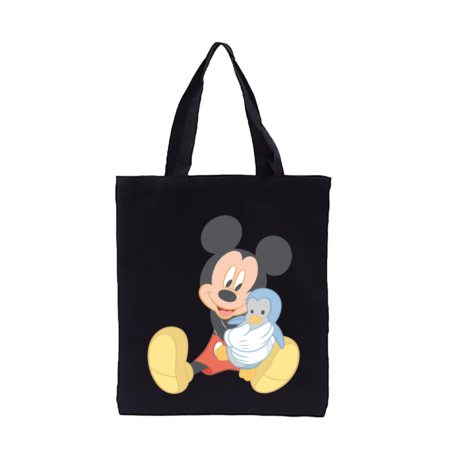 （画像用） ミッキーマウス Mickey Mouse 縦型キャンバス生地手提げバッグ　トートバッグ