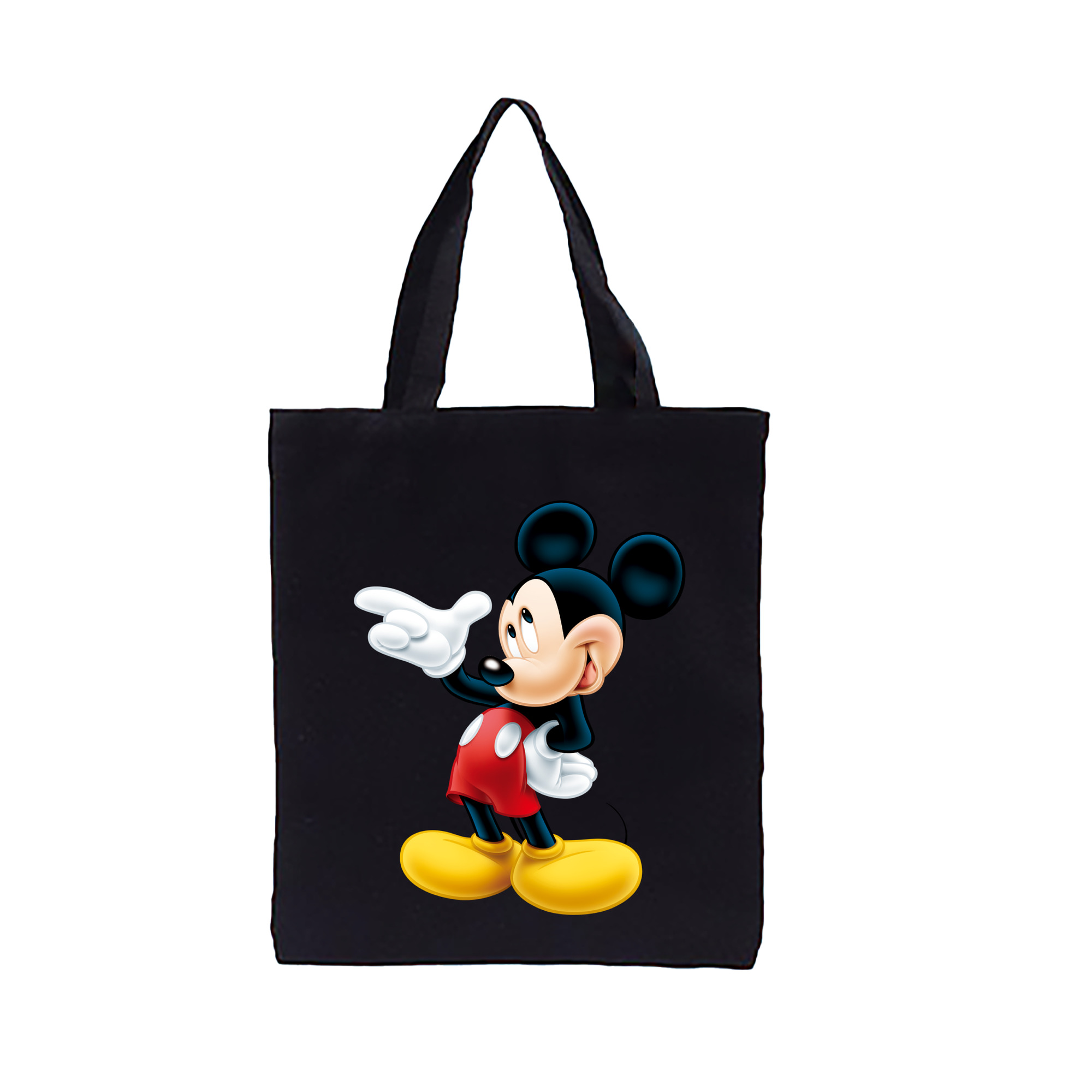ミッキーマウス Mickey Mouse 縦型キャンバス生地手提げバッグ　トートバッグ