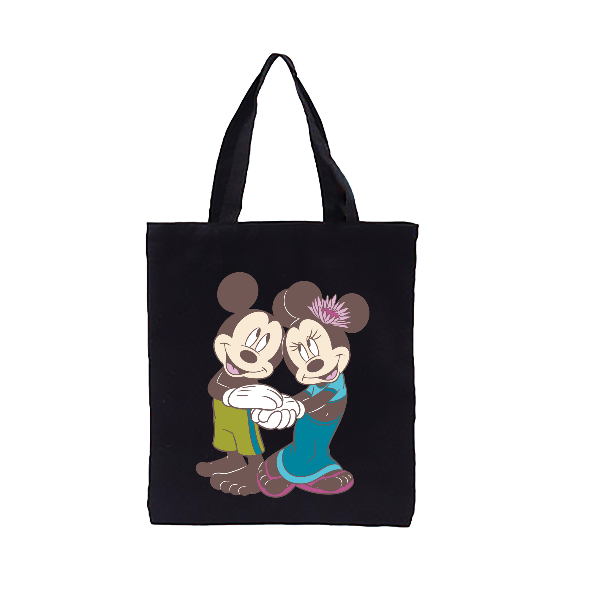 ミッキーマウス Mickey Mouse 縦型キャンバス生地手提げバッグ　トートバッグ