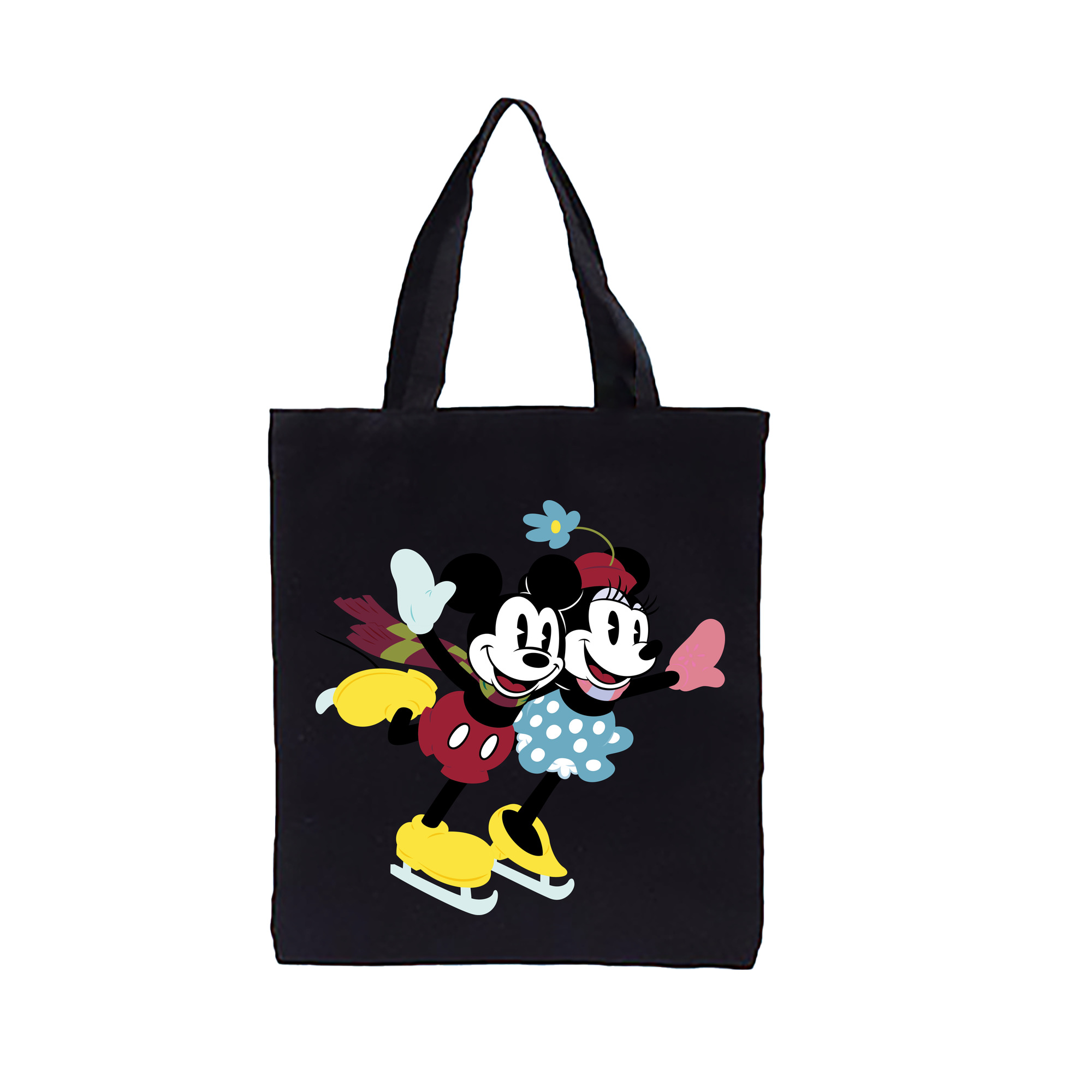 （画像用） ミッキーマウス Mickey Mouse 縦型キャンバス生地手提げバッグ　トートバッグ