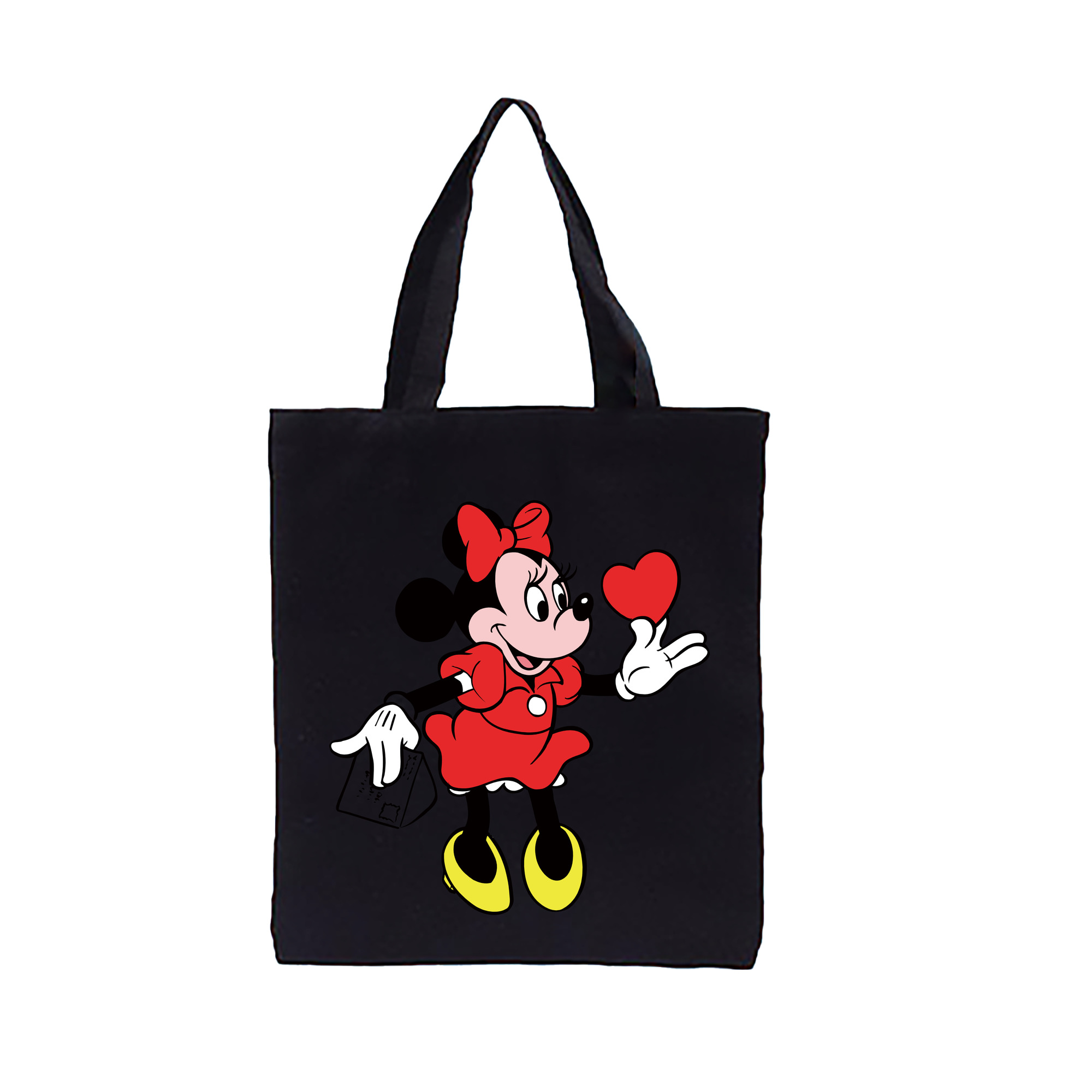 （画像用） ミッキーマウス Mickey Mouse 縦型キャンバス生地手提げバッグ　トートバッグ