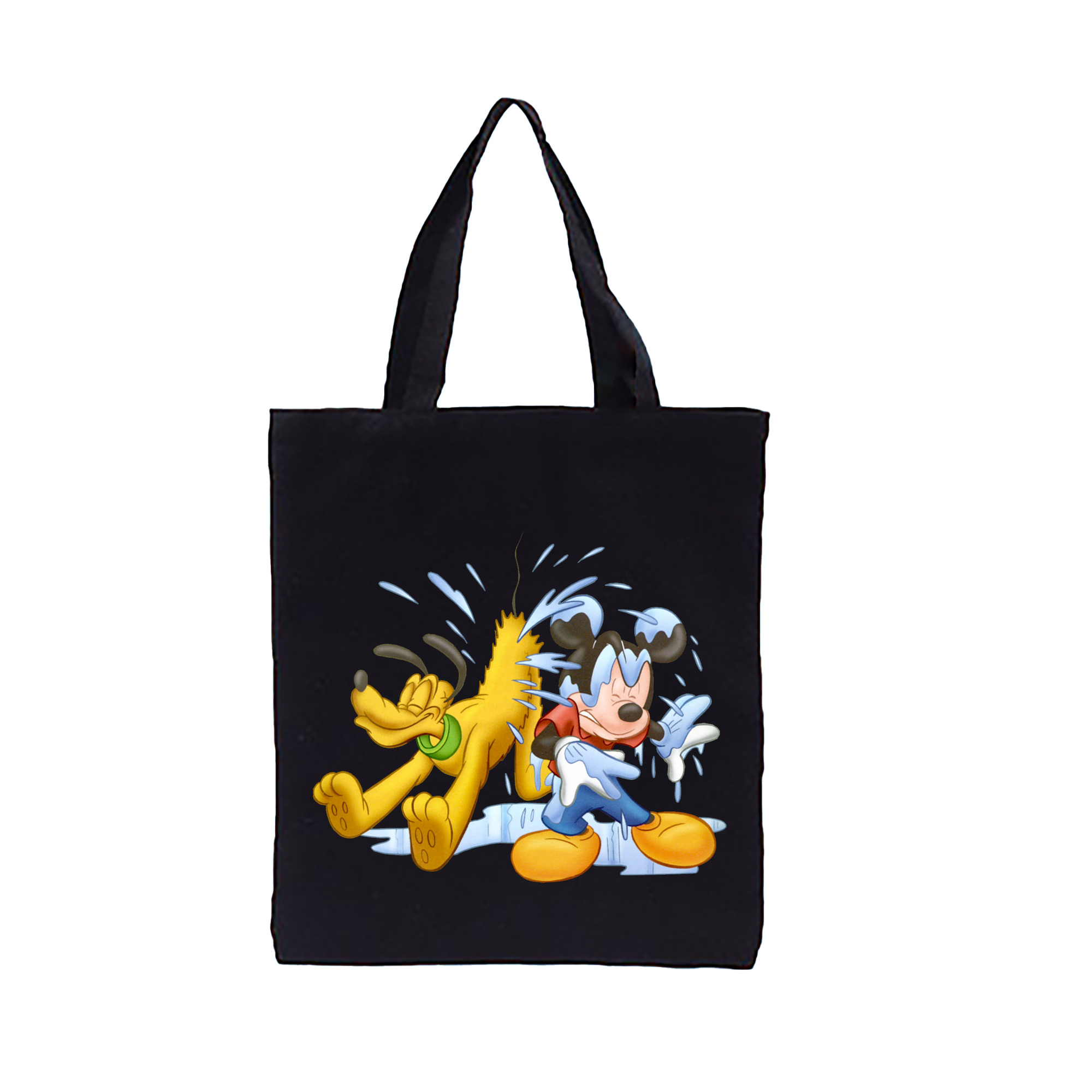 （画像用） ミッキーマウス Mickey Mouse 縦型キャンバス生地手提げバッグ　トートバッグ