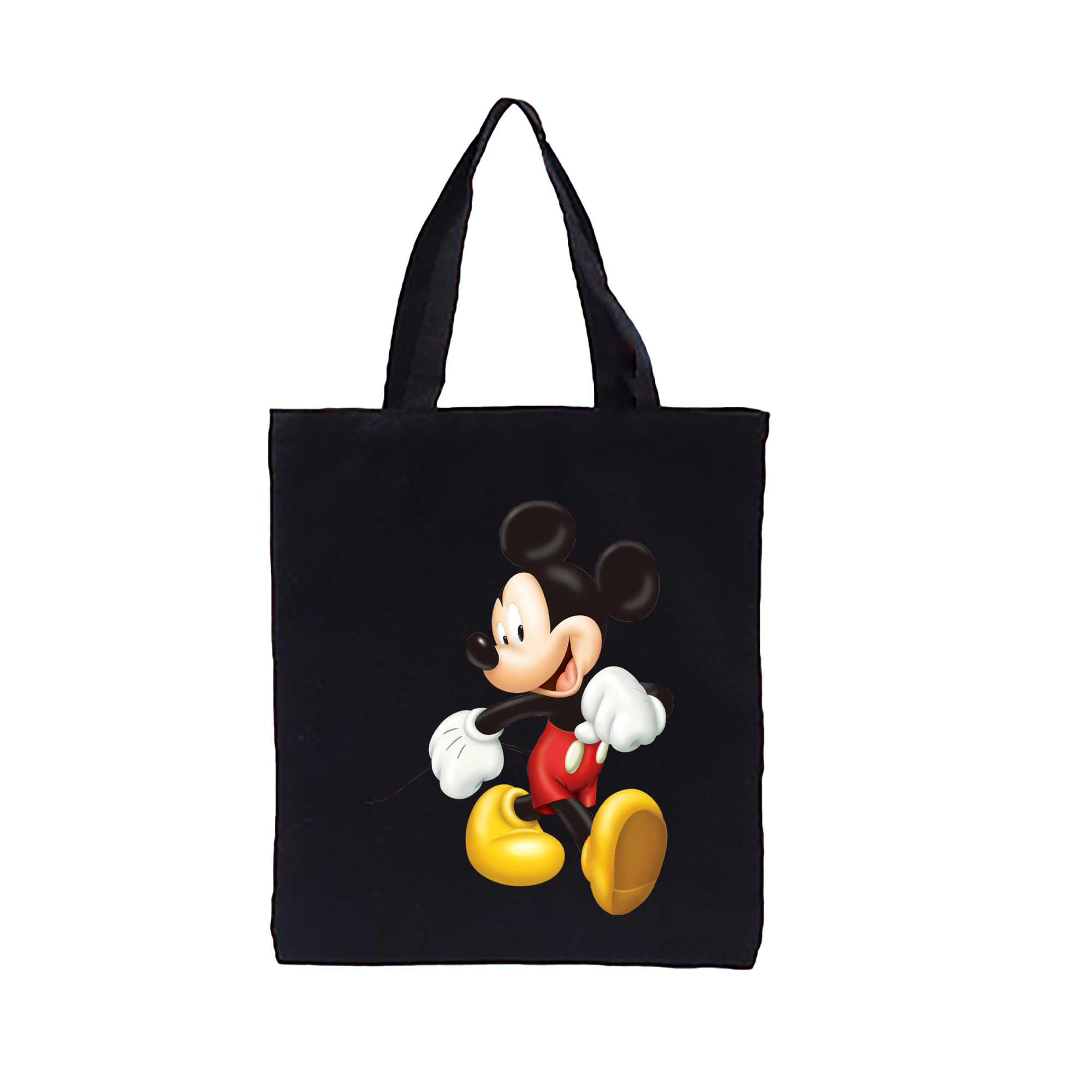 ミッキーマウス Mickey Mouse 縦型キャンバス生地手提げバッグ　トートバッグ