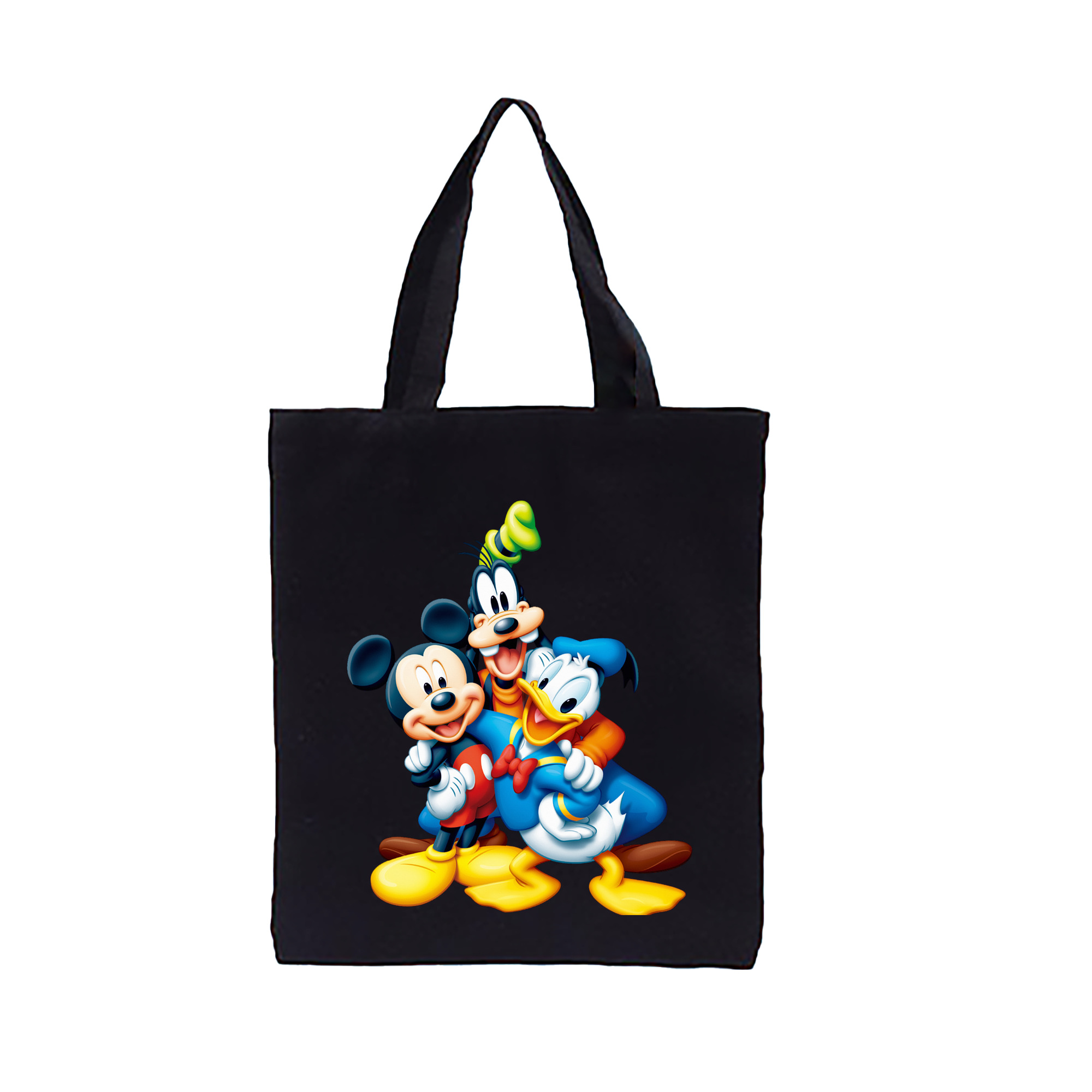 （画像用） ミッキーマウス Mickey Mouse 縦型キャンバス生地手提げバッグ　トートバッグ