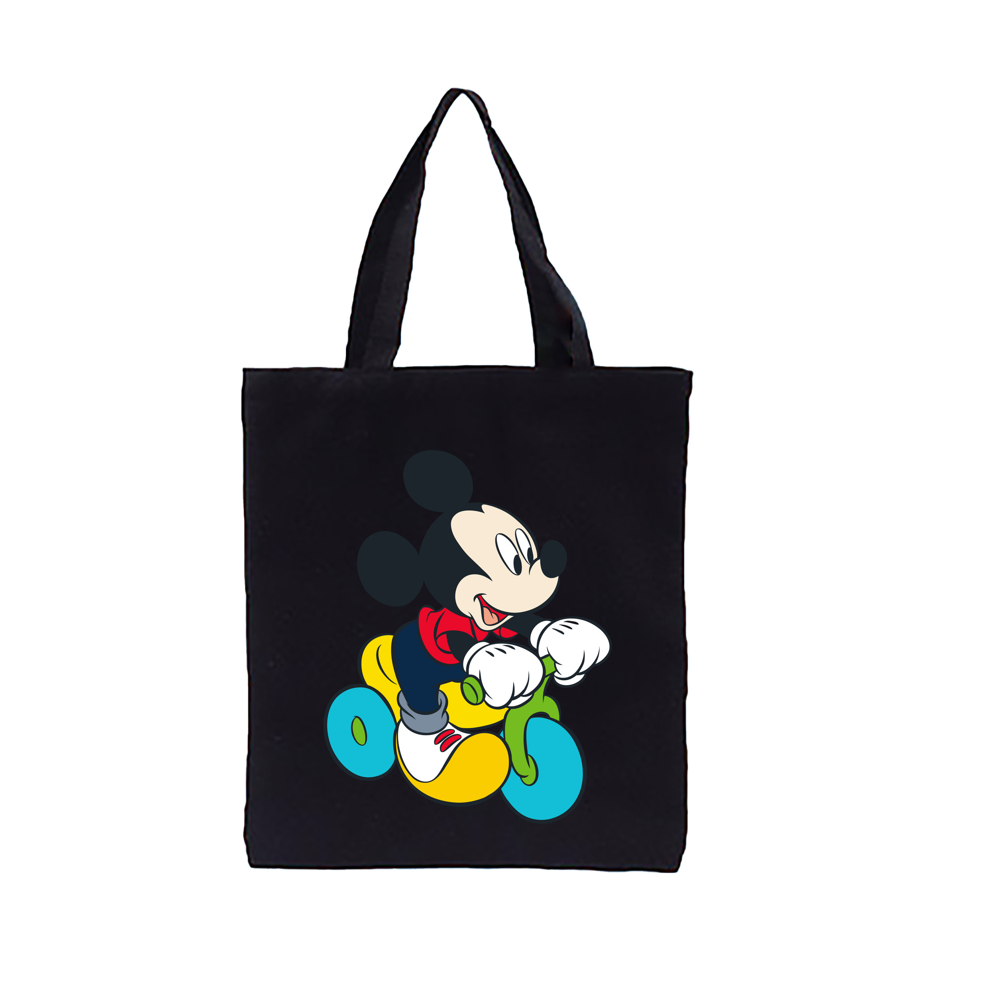 （画像用） ミッキーマウス Mickey Mouse 縦型キャンバス生地手提げバッグ　トートバッグ