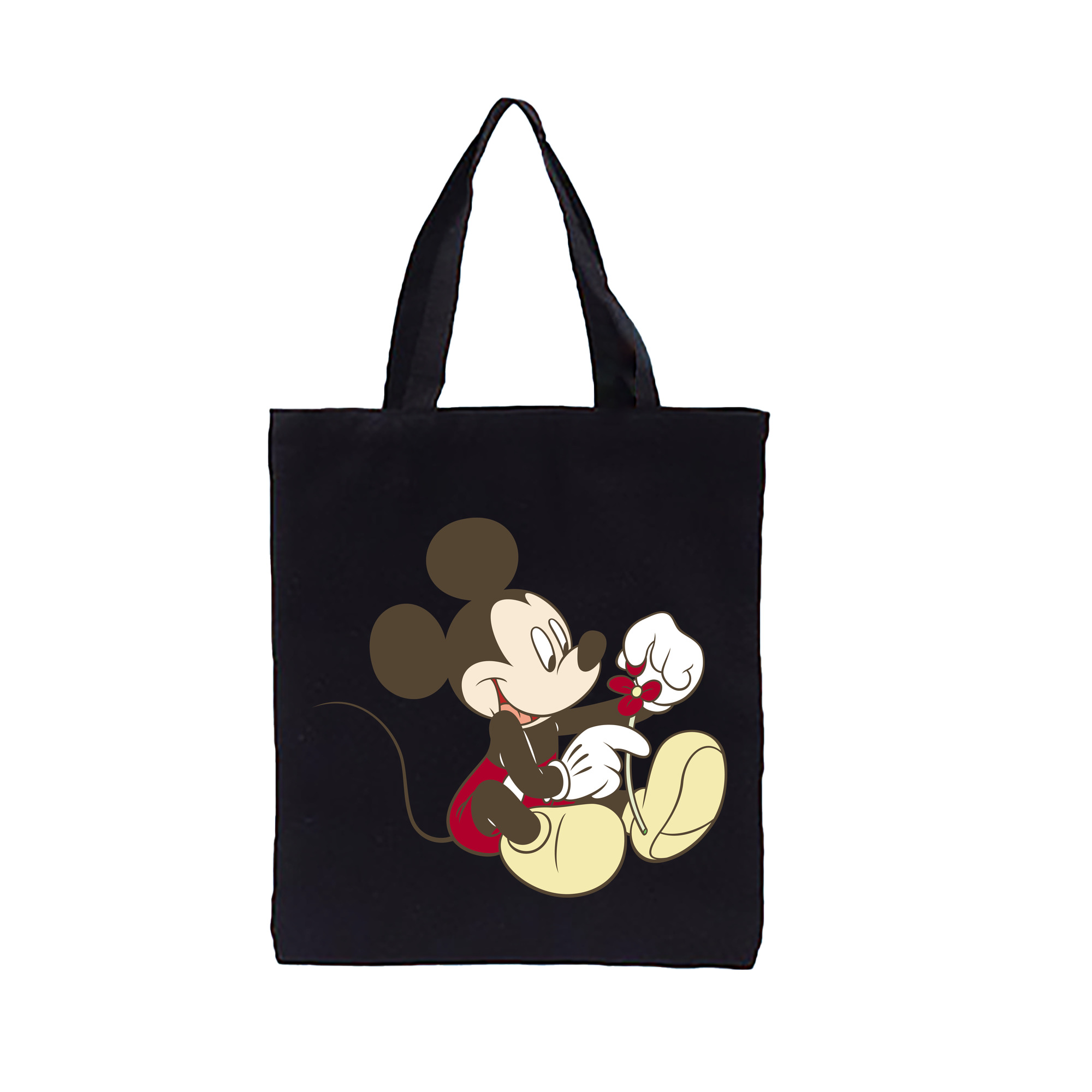 （画像用） ミッキーマウス Mickey Mouse 縦型キャンバス生地手提げバッグ　トートバッグ