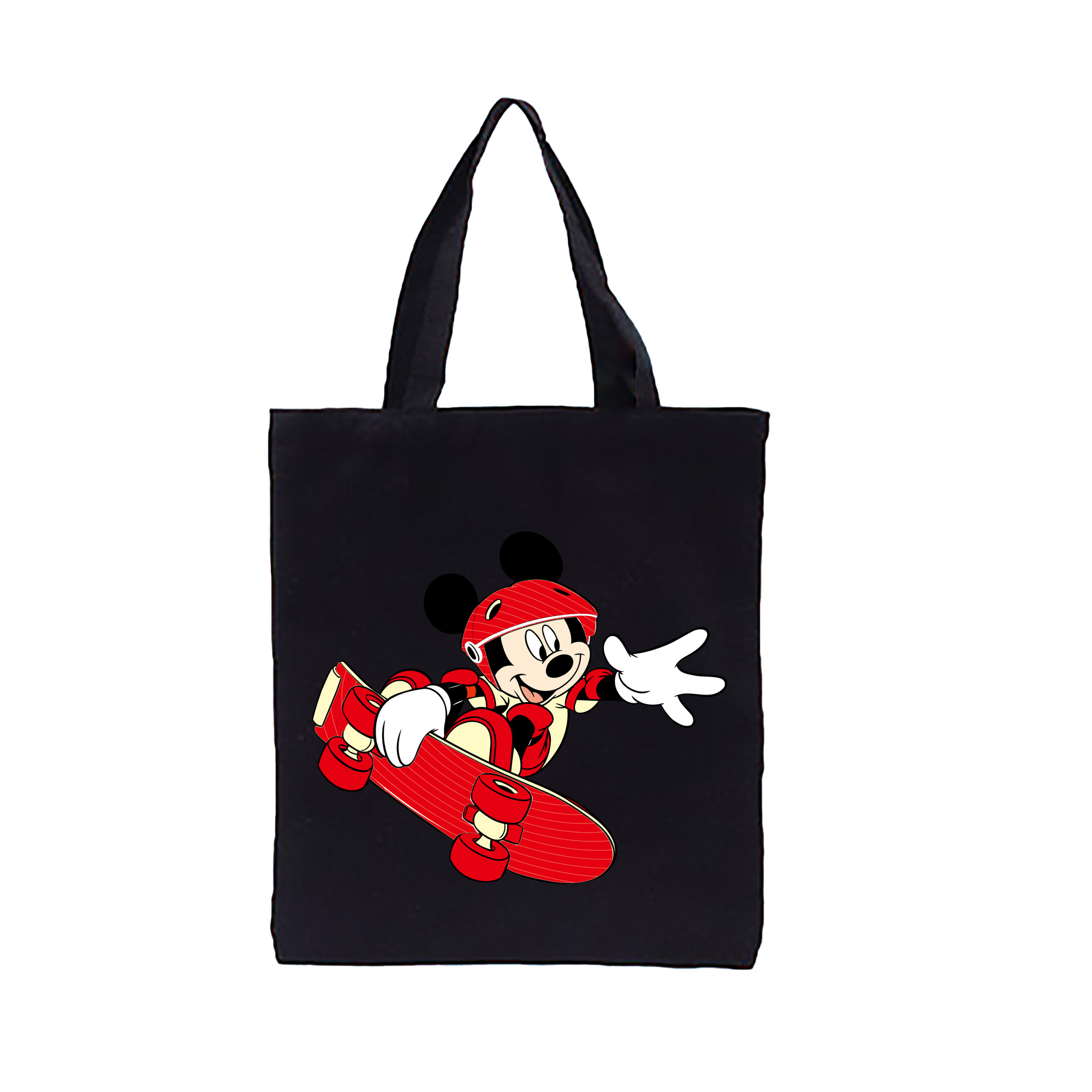 ミッキーマウス Mickey Mouse 縦型キャンバス生地手提げバッグ　トートバッグ