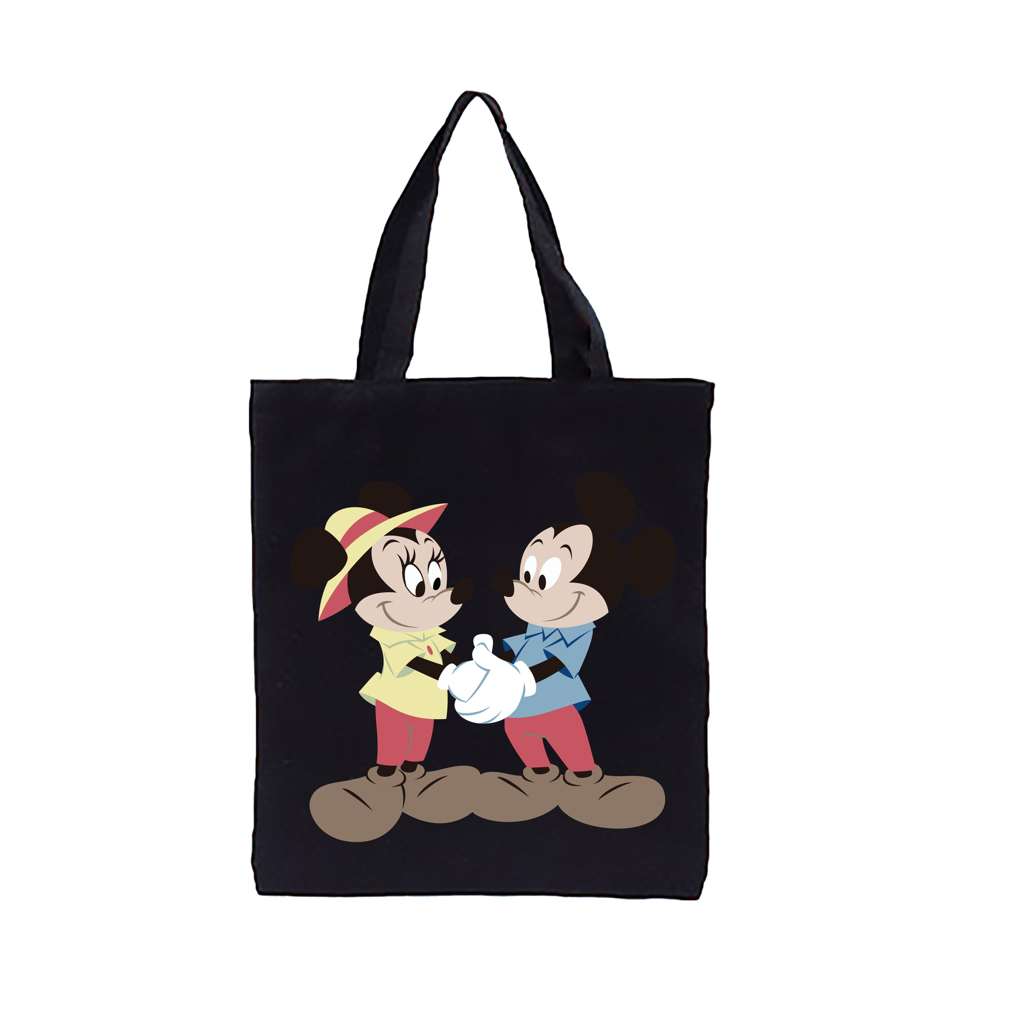 （画像用） ミッキーマウス Mickey Mouse 縦型キャンバス生地手提げバッグ　トートバッグ