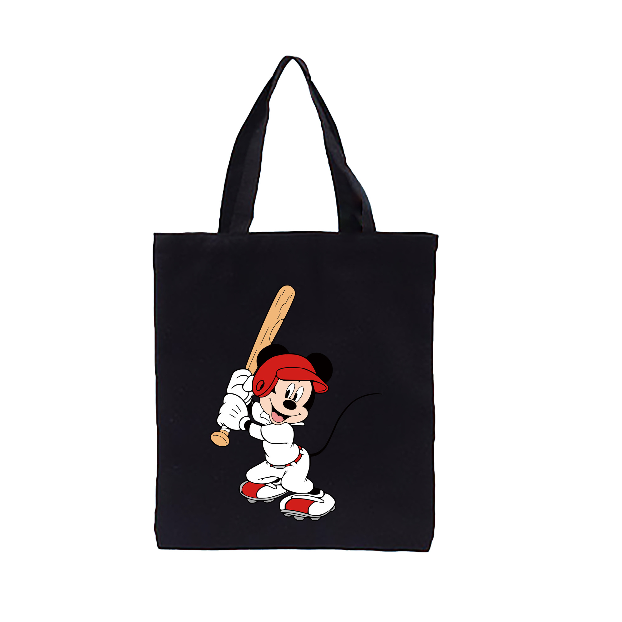 （画像用） ミッキーマウス Mickey Mouse 縦型キャンバス生地手提げバッグ　トートバッグ
