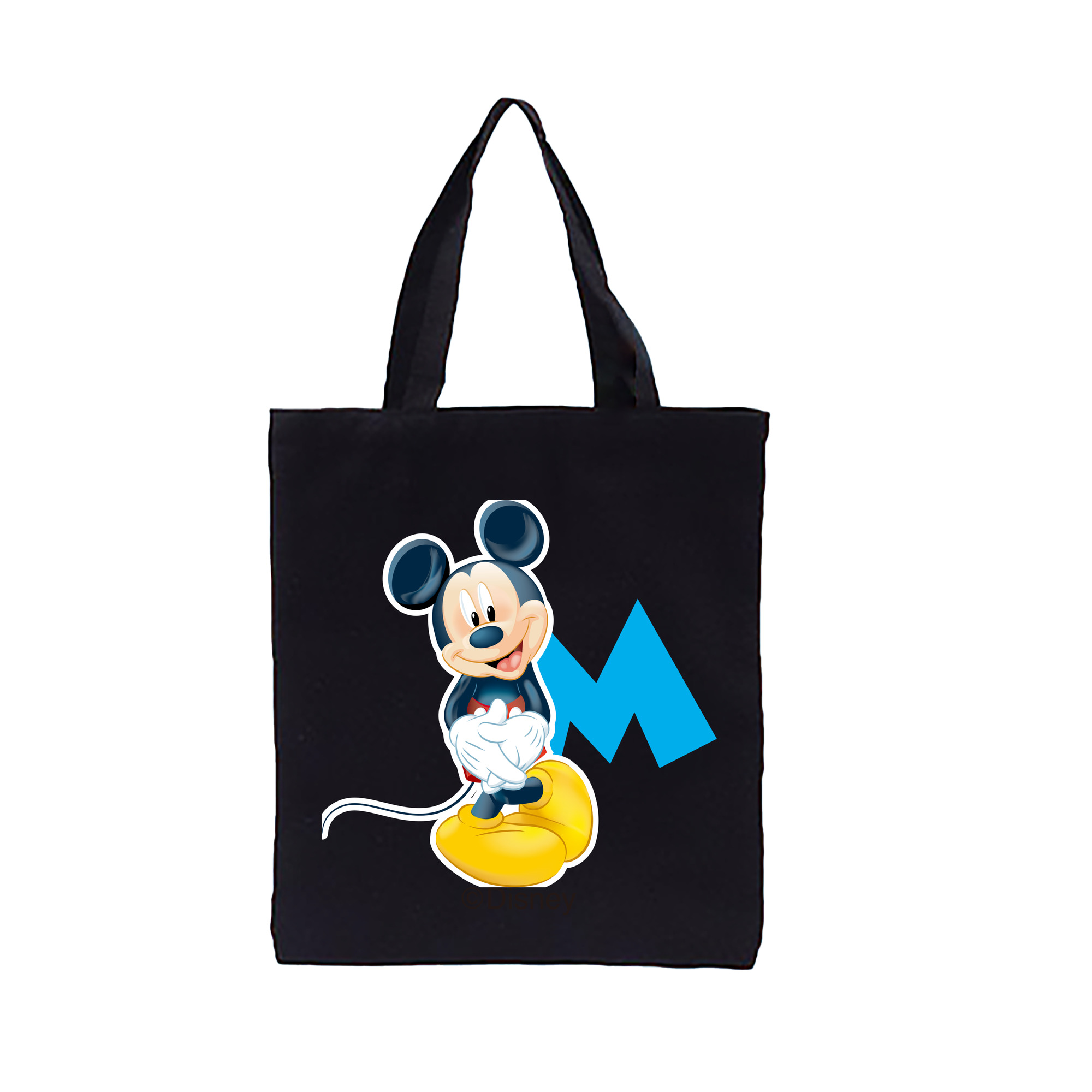 ミッキーマウス Mickey Mouse 縦型キャンバス生地手提げバッグ　トートバッグ