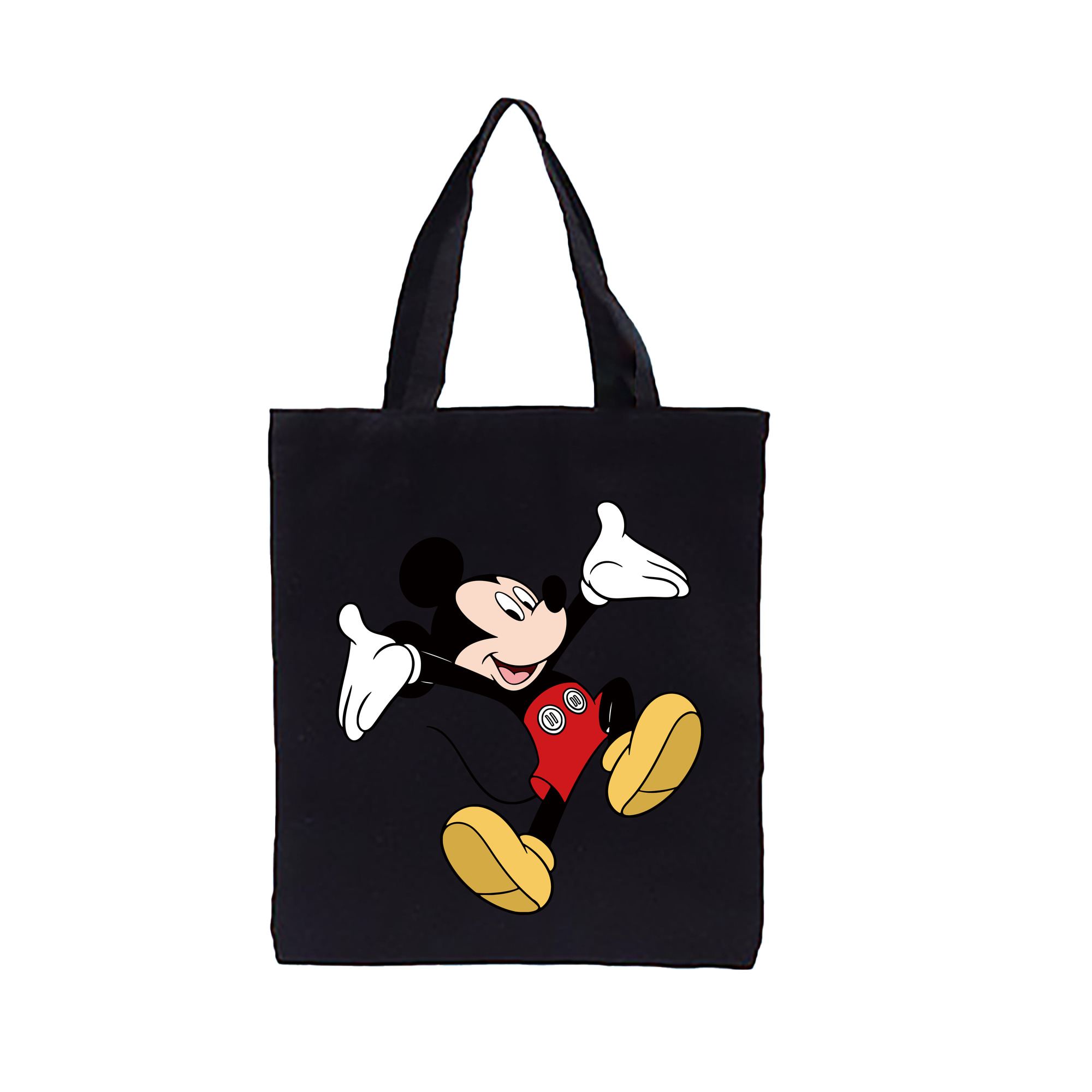 （画像用） ミッキーマウス Mickey Mouse 縦型キャンバス生地手提げバッグ　トートバッグ
