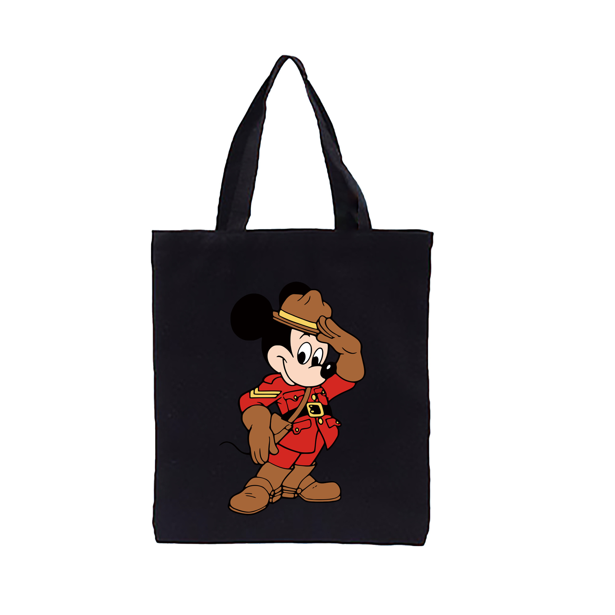 （画像用） ミッキーマウス Mickey Mouse 縦型キャンバス生地手提げバッグ　トートバッグ