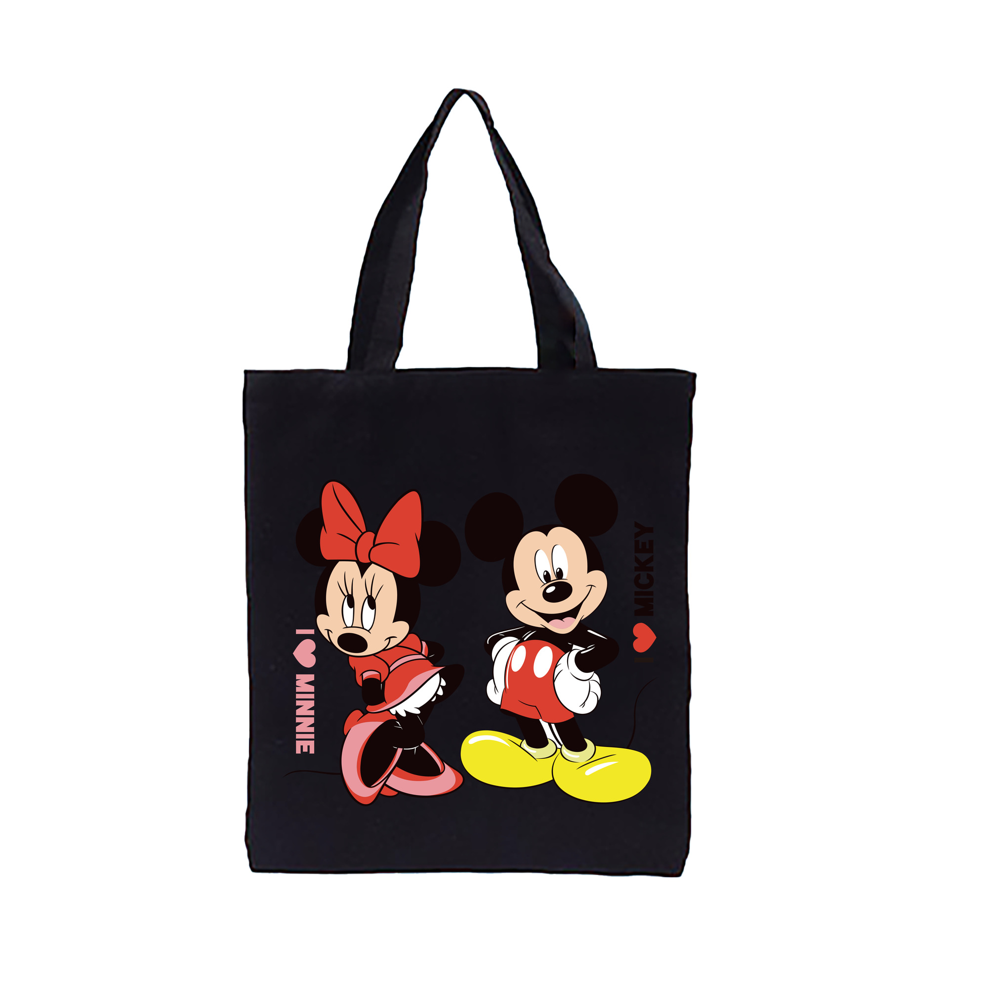 ミッキーマウス Mickey Mouse 縦型キャンバス生地手提げバッグ　トートバッグ