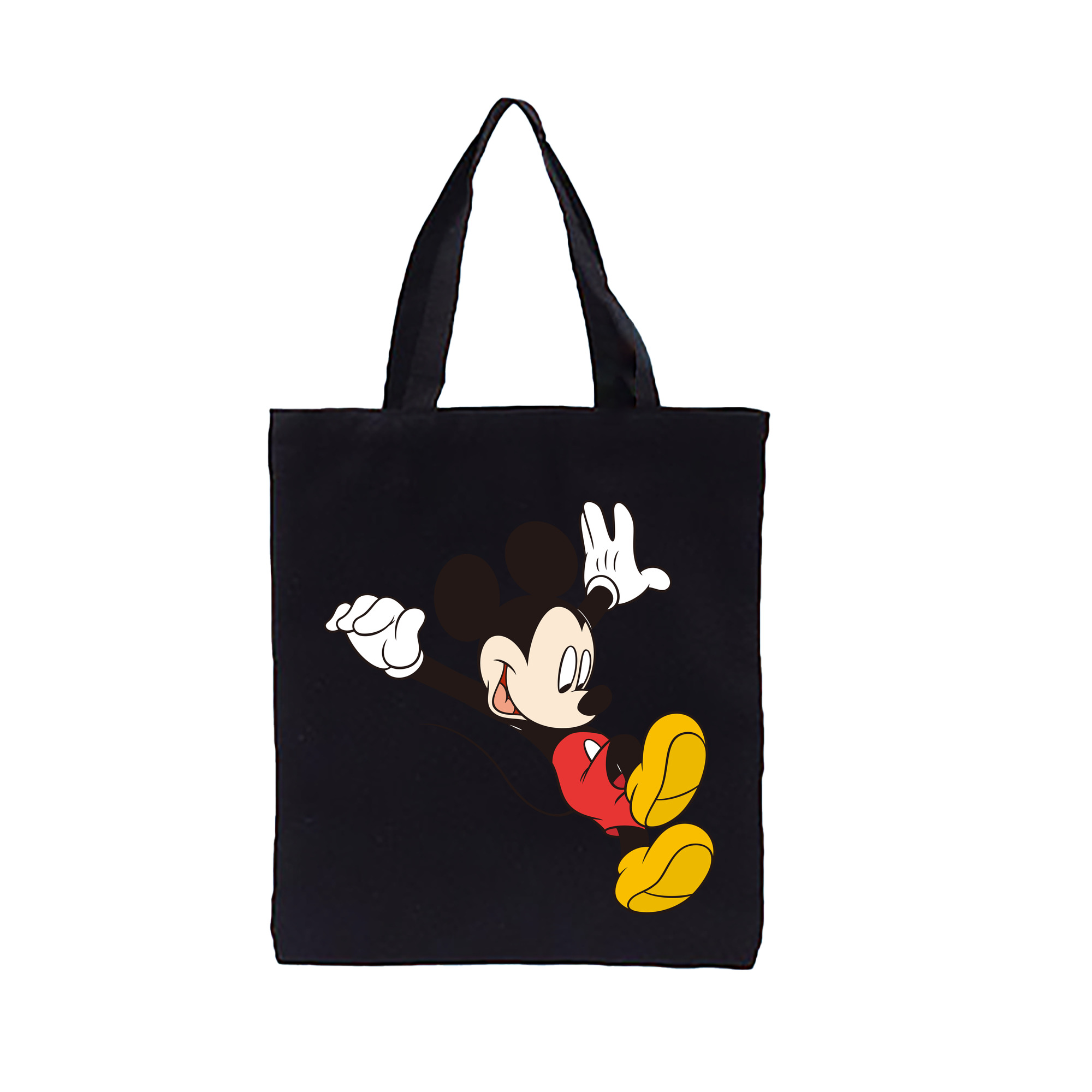 （画像用） ミッキーマウス Mickey Mouse 縦型キャンバス生地手提げバッグ　トートバッグ