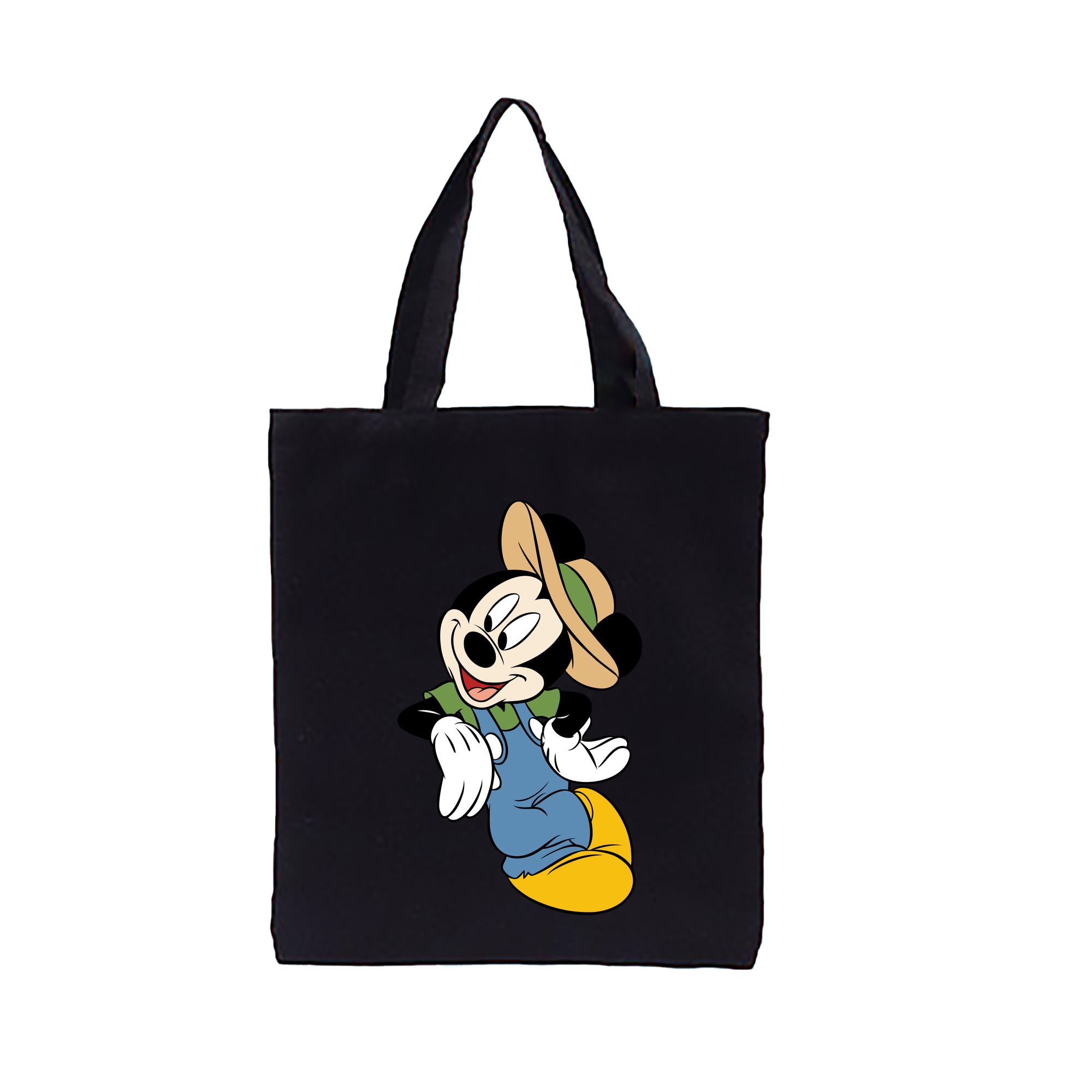 （画像用） ミッキーマウス Mickey Mouse 縦型キャンバス生地手提げバッグ　トートバッグ