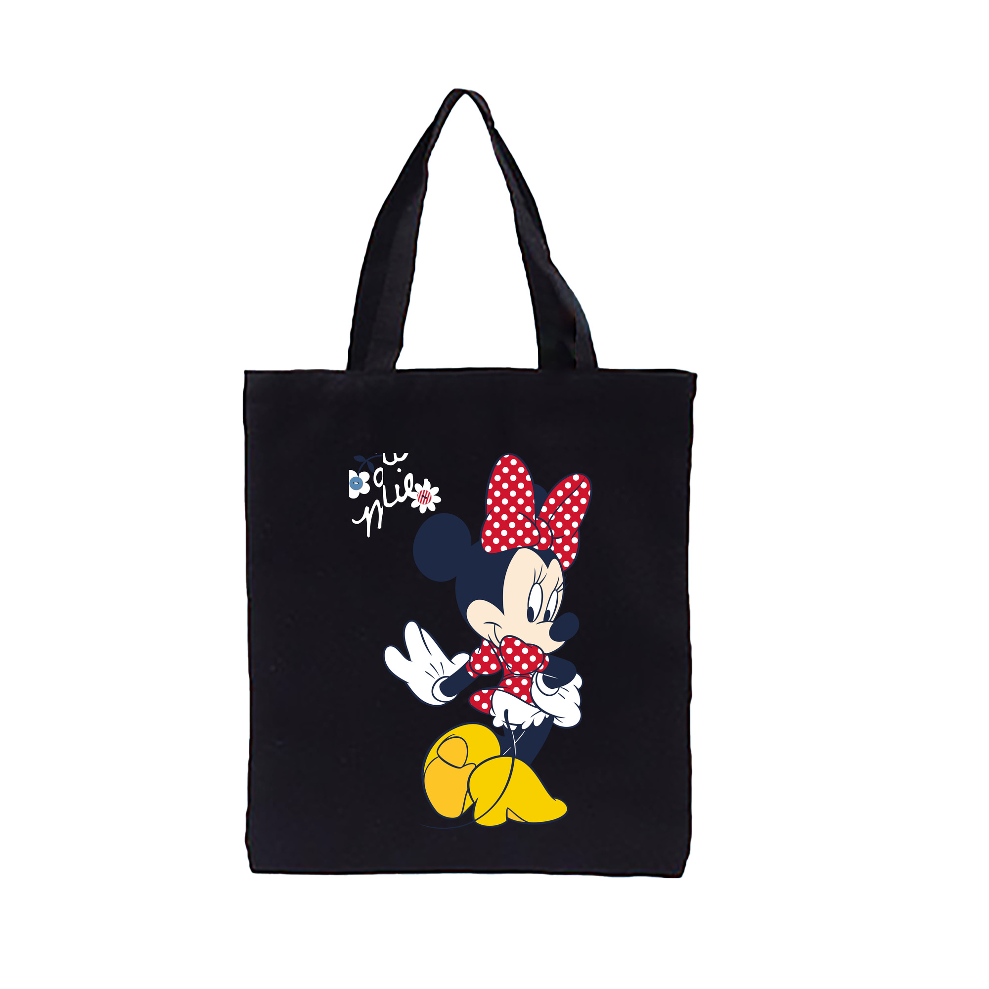 ミッキーマウス Mickey Mouse 縦型キャンバス生地手提げバッグ　トートバッグ