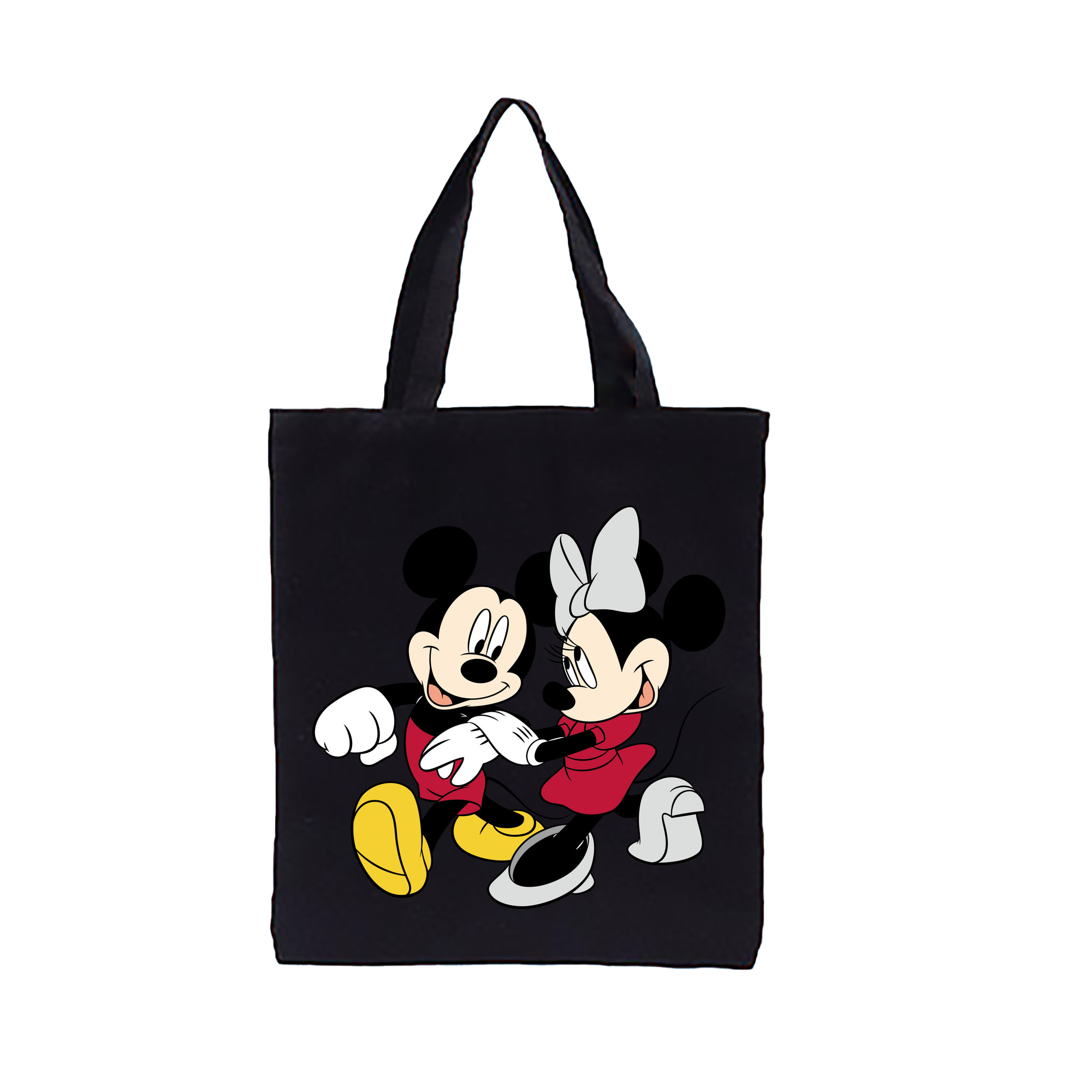 （画像用） ミッキーマウス Mickey Mouse 縦型キャンバス生地手提げバッグ　トートバッグ