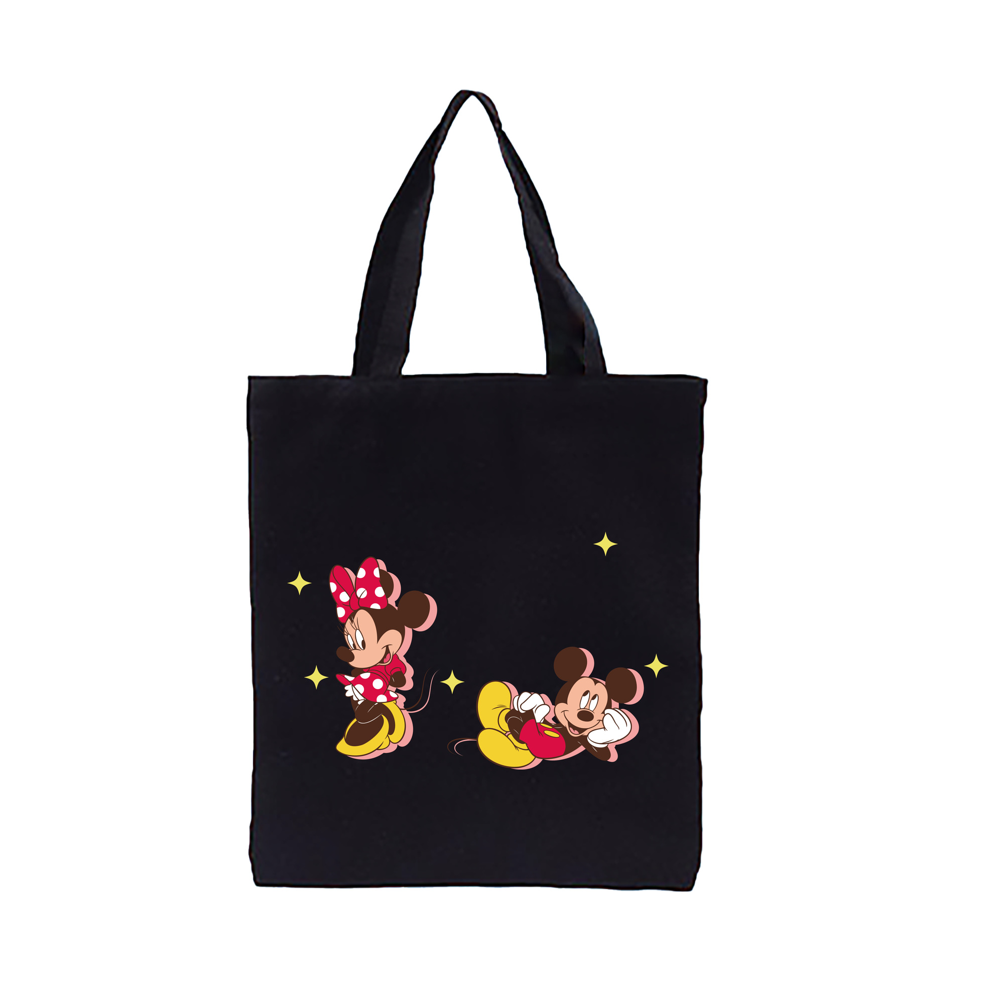 （画像用） ミッキーマウス Mickey Mouse 縦型キャンバス生地手提げバッグ　トートバッグ