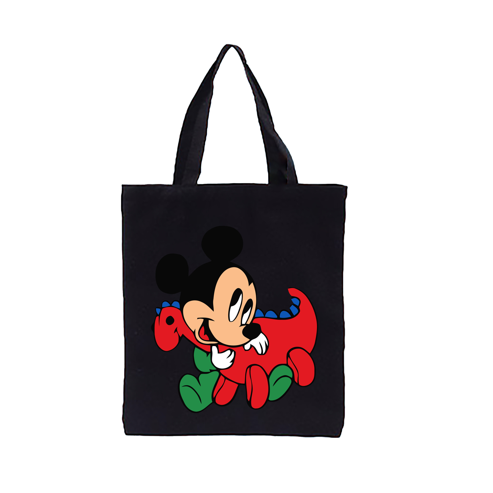 （画像用） ミッキーマウス Mickey Mouse 縦型キャンバス生地手提げバッグ　トートバッグ