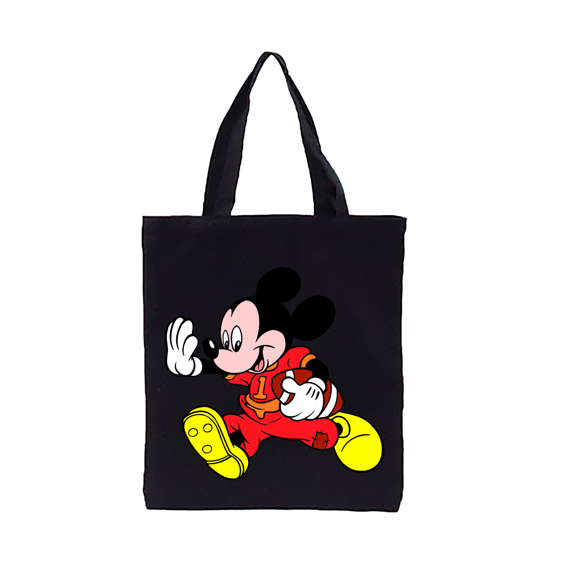 （画像用） ミッキーマウス Mickey Mouse 縦型キャンバス生地手提げバッグ　トートバッグ
